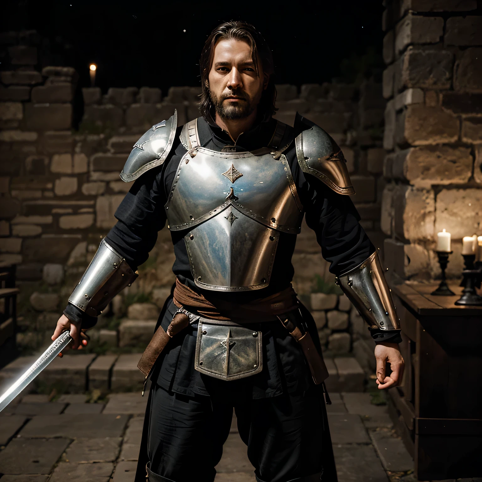 A constellation that resembles a brave man that has a medieval armor and two swords in his waist