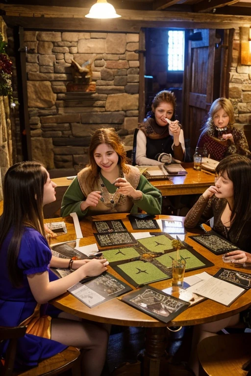 ((best quality)), ((masterpiece)), (detailed), People who are enjoying the tabletop RPG Dungeons and Dragons
