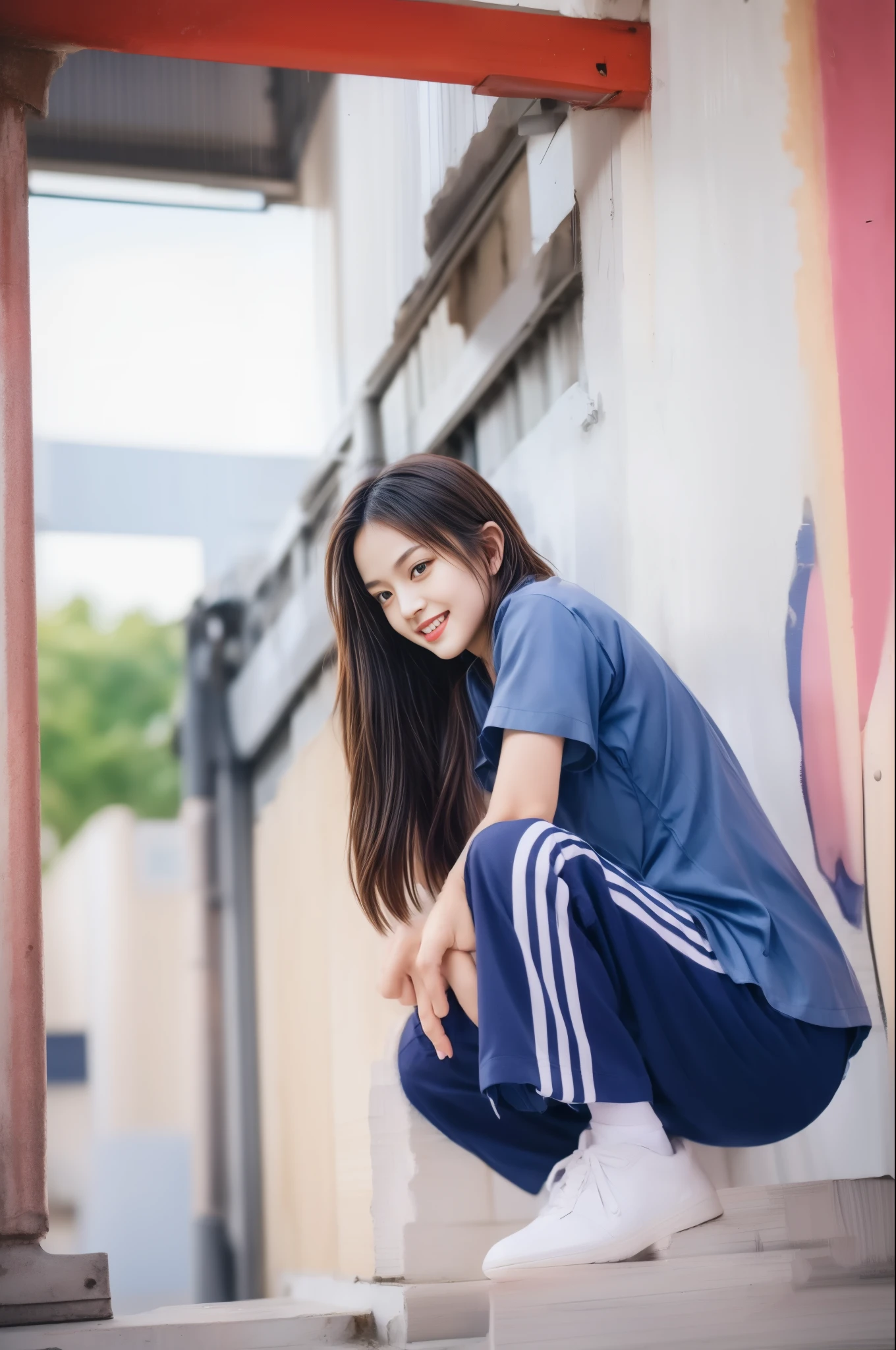 (best quality,10,10,height,Masterpiece:1.2),Special details,(realistic,Realistic picture,Realistic photos:1.37),1 Cute girl in the kitchen,shiny, skin shiny,only,smile softly,BDclothelue shirt:1.3)),short sleeve,shirt, Long pants.,(navy_long_track pants:1.1), ((Kitchen Background)),Dynamic angle,excited,Face focus,dynamic poses,from behind,focus on ass,Masterpiece, best quality, ultra realistic, Too many details, 8k resolution, raw photos, Sharp focus, ((Navy blue shirt:1.1)), short sleeve, long route, perfect body, 2 mature women, 18 years old, Cinema-grade lighting system,blue sweatpants,exercise cloth,correct anatomy,perfect body, correct body, Sharp face, Correct body anatomical, full body, realistic gestures, long-haired, realistic poses,Wear long shorts...........................,The legs are long.,Good shape,carved girl, Slender figure, model, Good shape, beautiful body,blue sweatpants, two girls kissing