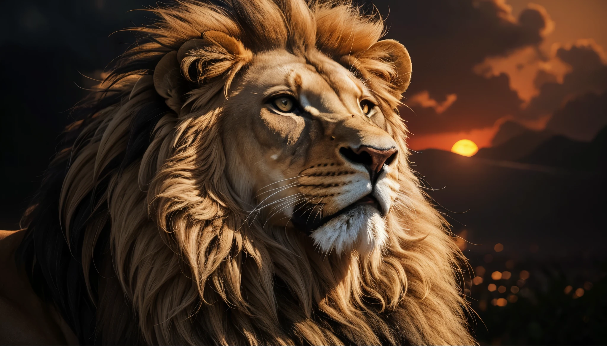 Lion, Divine Lion, naturais, Natureza, Natureza, Linda, Rendering, fotorrealista, UltraHigh definition, 4K, texturasdetalhadas, thunder, sombras detalhadas, cores detalhadas, por do sol, sol se pondo, Sunset, Natureza Linda, Grande Divino, por do sol, contraste detalhado, Contraste realista, high resolution, cores detalhadas, fogo, eletricidade, divina criatura, 8k, realista detalhado, 16k, 8k, High definition, contraste detalhado, Contraste realista, high resolution, cores detalhadas, fogo, eletricidade, divina criatura, 8k, realista detalhado, elegante, Rendering 4K, Texturasdetalhadas High definition,