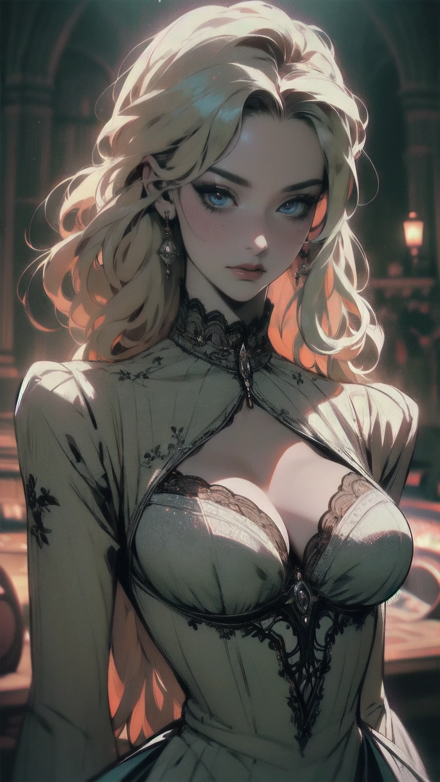 { - anatomy error}(Masterpiece - Ultra-detailed, very high resolution) Prepare to be enchanted by a true masterpiece that combines ultra-detailed art with high-resolution rendering. This work depicts a mesmerizing woman with very long blond hair (1.3) and captivating opal eyes (1.2), emanating an aura of elegance and mystery in Victorian settings. The intricate details and realistic textures invite you to explore every aspect of this enchanting composition. Woman wearing beautiful classic Victorian costume from the year 1878. Red lips. Happy face. Smiling. white dress (white) dress. Dancing ligtly, dynamic poses. Get ready to dive into a world where beauty and craftsmanship merge perfectly.