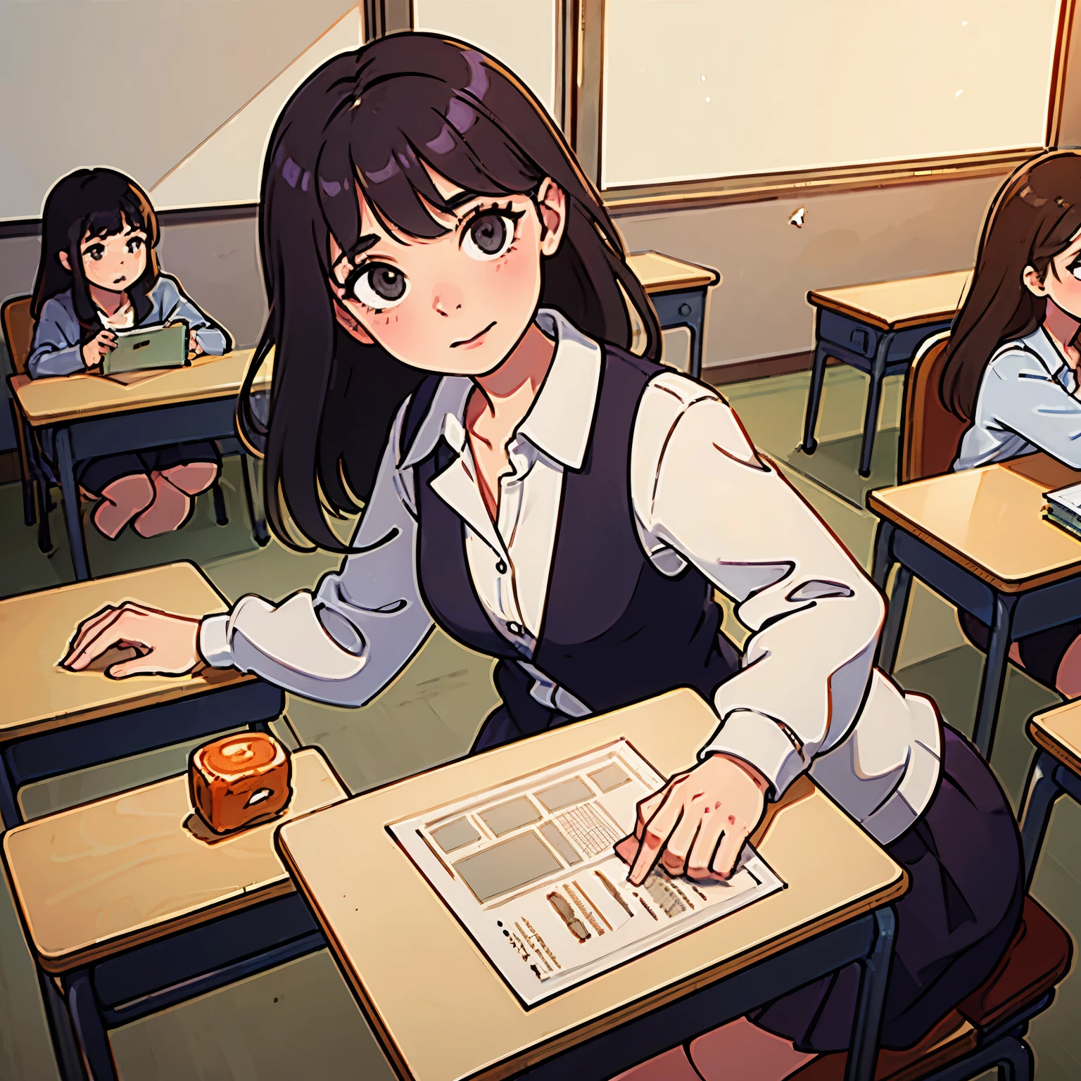 A teacher inside the classroom with students