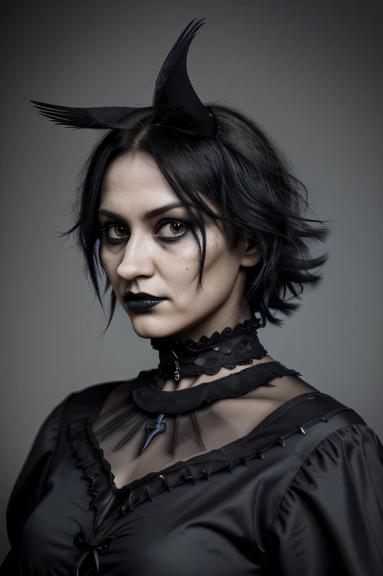 Hyper-realistic photo of a crow. 8K resolution and very very realistic. Hyper realistic style And gothic