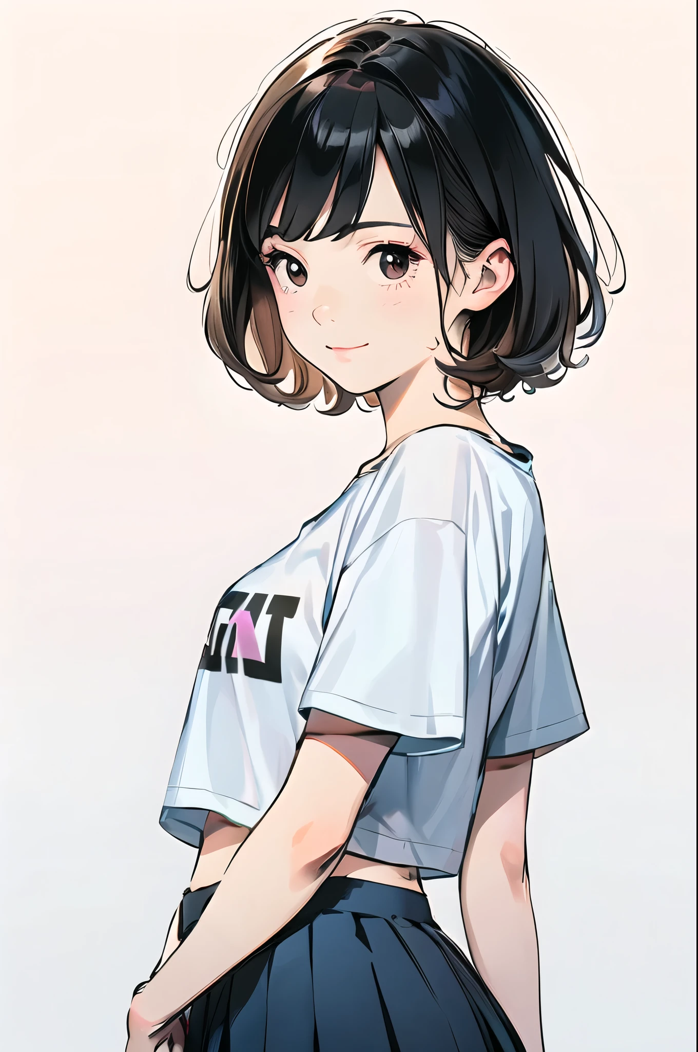 Pink English letters on a white T-shirt