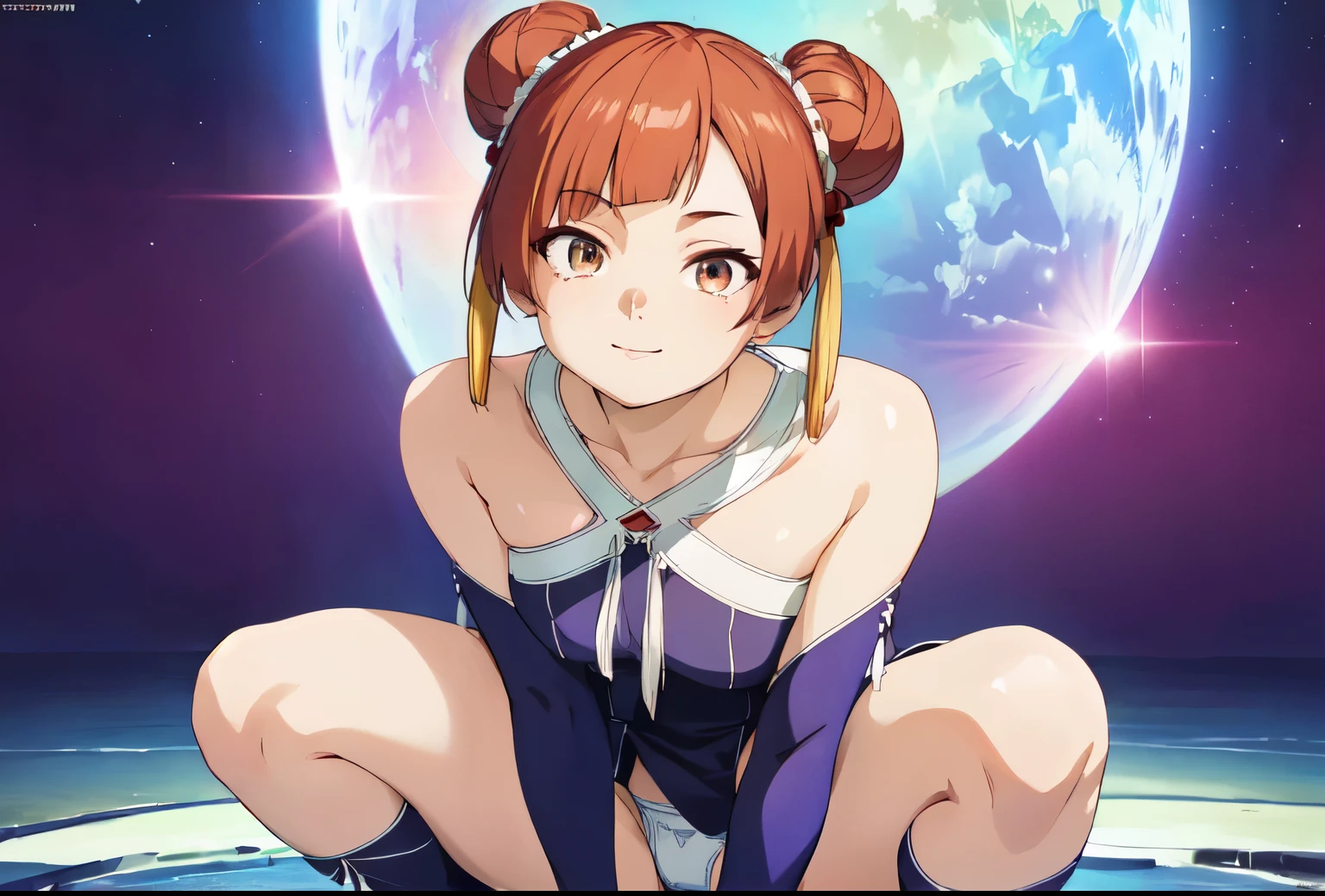 squatting,clothed,,Upskirt ,(((realistic white lace panties))).Beautiful legs,Laufen,short hair,double good,dull bangs,hair ornaments,bown eyes,bare shoulders,halter neck,ribbon,dress,PURPLE dress,No sleeve,elbow bag,purple gloves,fingerless gloves,boots,KNEE boots, 1 girl, smile,,masterpiece ,8k unity wallpaper,detailed eyes,detailed face,detailed skin,anime key visual, ,highest quality, High resolution, unity 8k wallpaper, (figure:0.8), (detailed and beautiful eyes:1.6), highly detailed face, perfect lighting, Highly detailed CG, (perfect hands, perfect anatomy),masterpiece,High resolution,perfect anatomy,anime key visual,Kyoto animation,(detailed and beautiful eyes,glowing eyes,detailed hair,detailed skin,detailed wear ),highest quality,unity 8k wallpaper,super dense skin,white skin,best quality,blurry_background