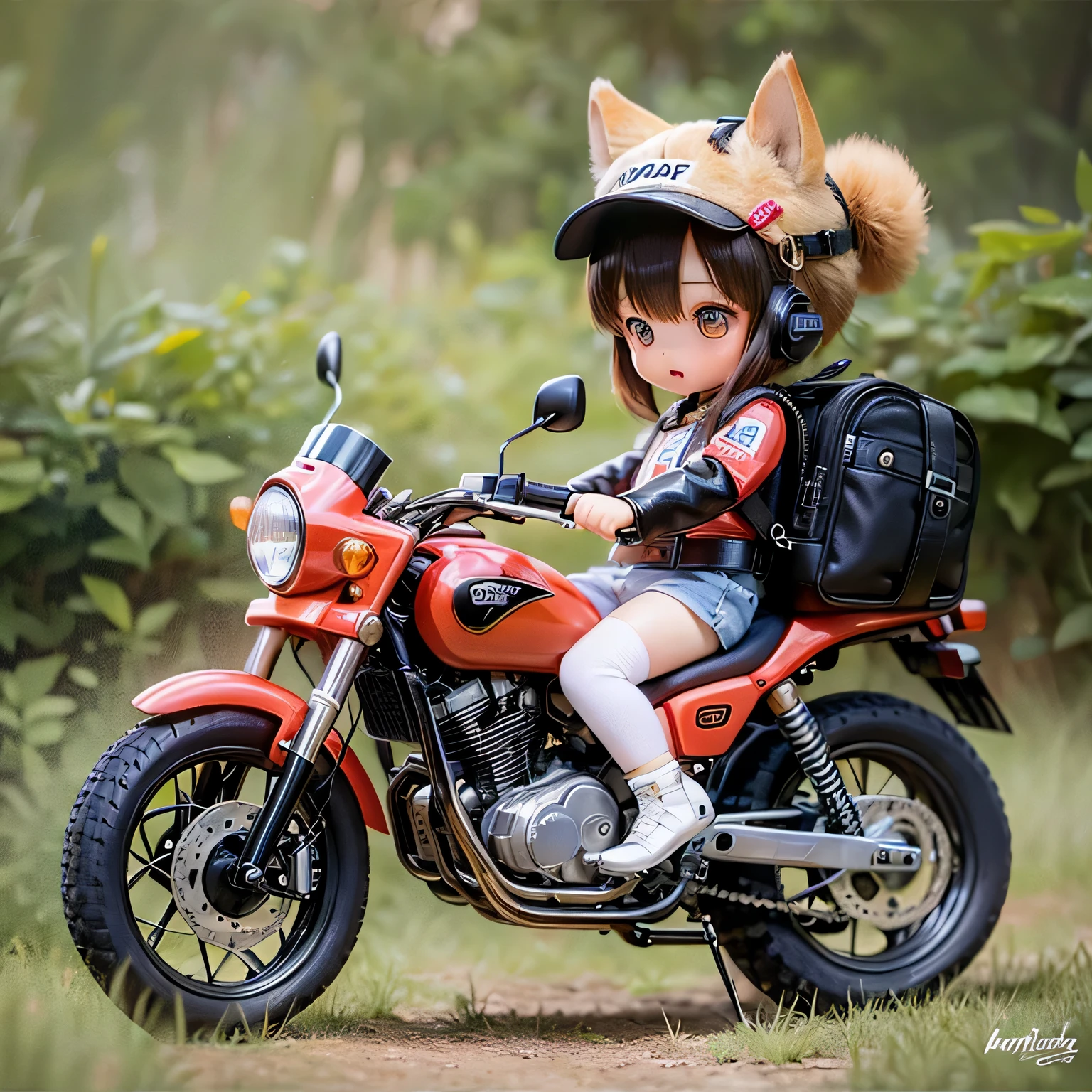 shiba inu girls chibi Riding on motorcycle