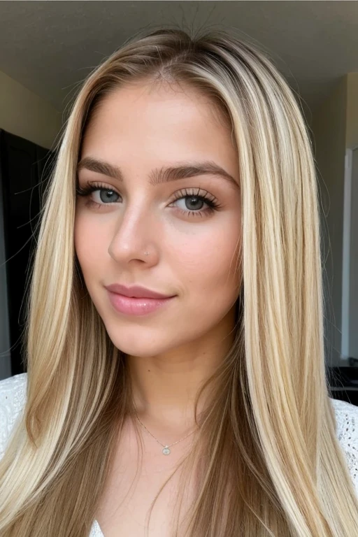 ((Mejor calidad)), ((obra maestra)), (detallado), rostro joven hermosa rubia cabello largo