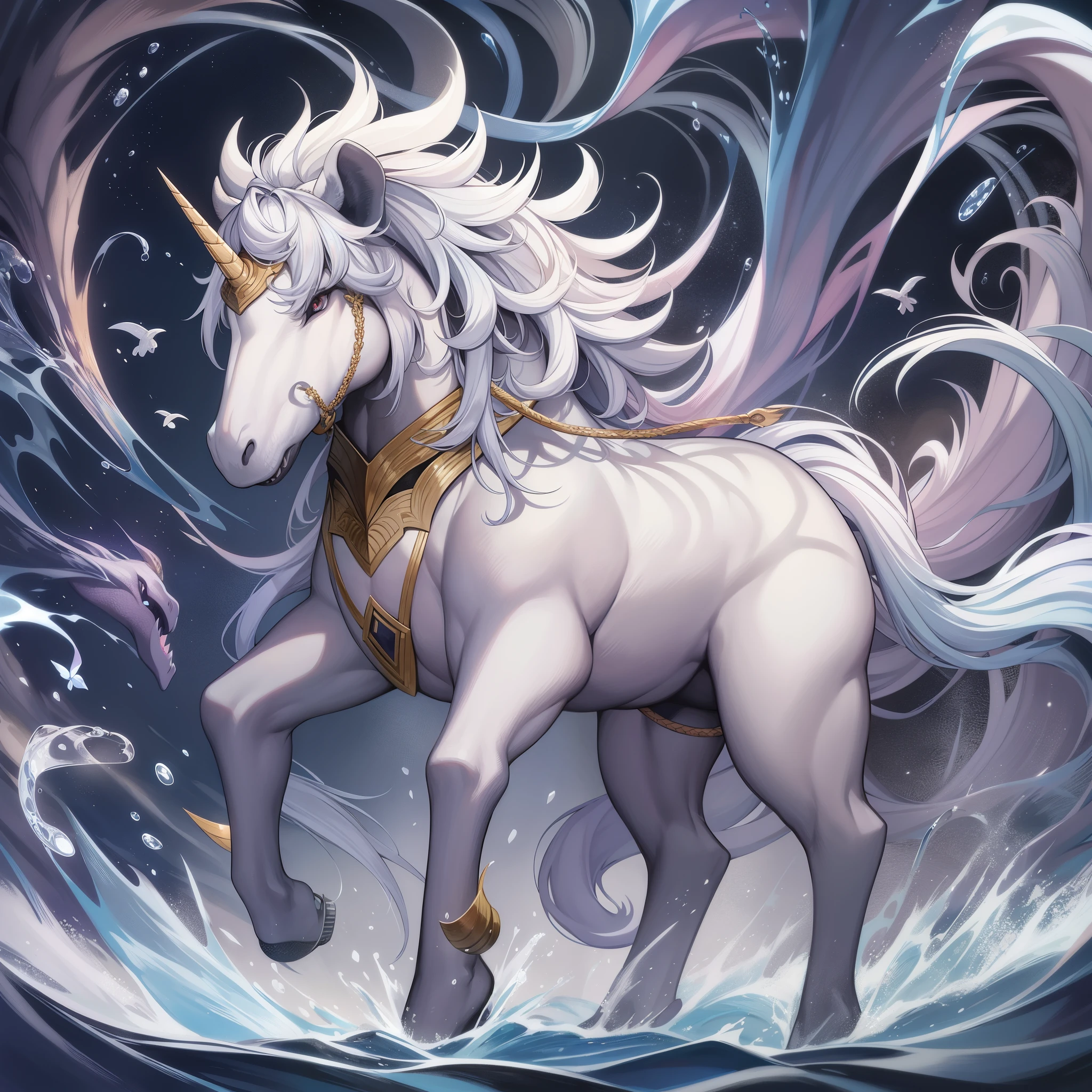 Unicorn、unicorn、Ferocious、powerfully、brave、A legendary creature resembling a horse with a horn growing in the center of its forehead.。非常にFerociousあるが人間の力で殺すことが可能な生物で、The horn is said to have the power to purify water polluted by snakes and other poisons.。Lion&#39;s Tail、goat beard、a hoof split in two[2] have、A single long, sharp, straight corner with a spiral streak stands out in the center of its forehead.、Depicted as a white horse with dark blue eyes。Gently curved corners、Sometimes depicted with a fish tail。In Asia, they sometimes even grew wings.。The body color is white.、yellowish brown like boxwood、It turned brown like a deer, but、eventually、It became a brilliant white color again.。Unicorn極めてFerocious、powerfully、braveで、Even if the opponent is an elephant, he will face it without fear.。fast on the feet、Its speed surpasses that of horses and deer.。The horns are long, sharp, and strong.、I was able to break through、Unicorn horn purifies water、It is said to have the mysterious property of neutralizing poison.。「anger」symbol of、「the most beautiful in this world、the proudest、The most terrifying、The most gentle animal」