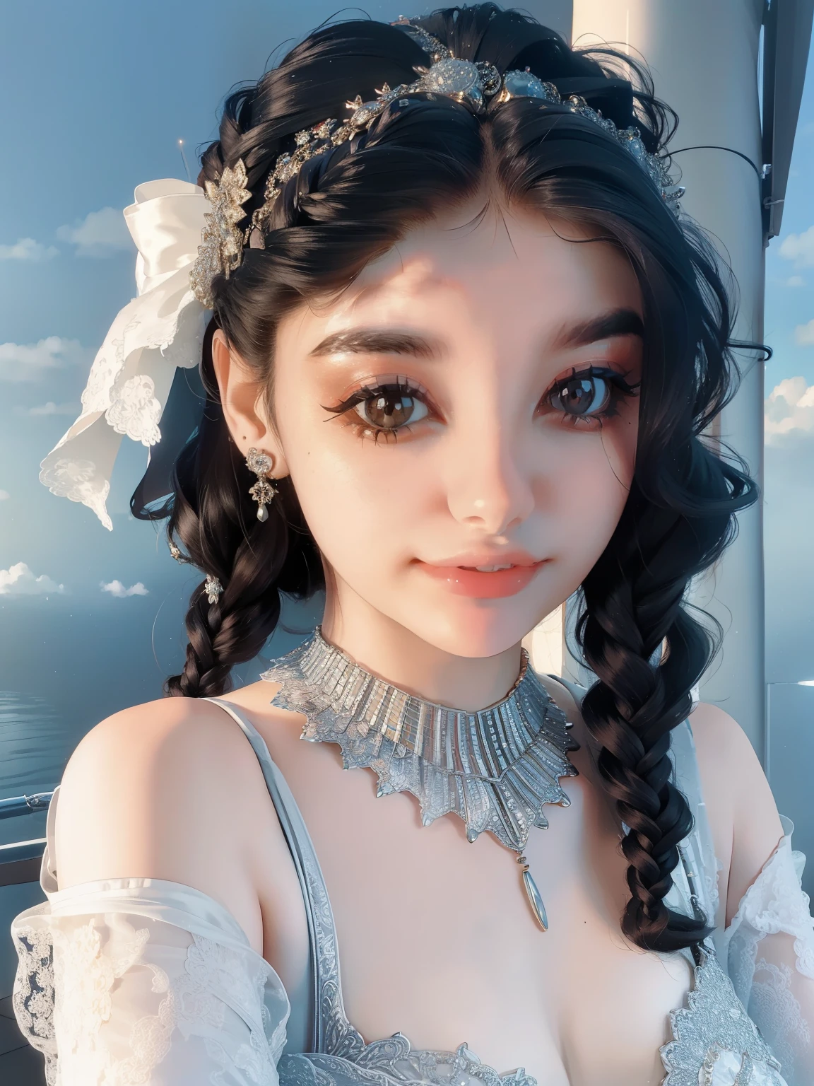 a close up of a woman in a dress posing for a picture, a portrait by Radi Nedelchev, shutterstock, art nouveau, in the glamour style, glamor hairstyle, dressed like in the 1940s, very beautiful style, very beautiful young woman, retro and ethereal, wearing an elegant outfit, elegant fashion model, young woman in a dress