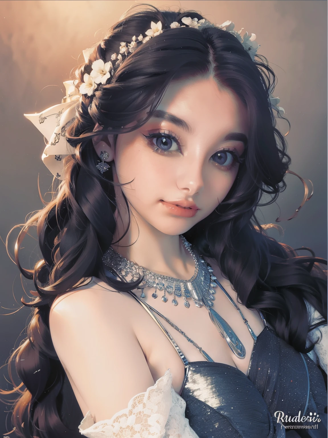 a close up of a woman in a dress posing for a picture, a portrait by Radi Nedelchev, shutterstock, art nouveau, in the glamour style, glamor hairstyle, dressed like in the 1940s, very beautiful style, very beautiful young woman, retro and ethereal, wearing an elegant outfit, elegant fashion model, young woman in a dress