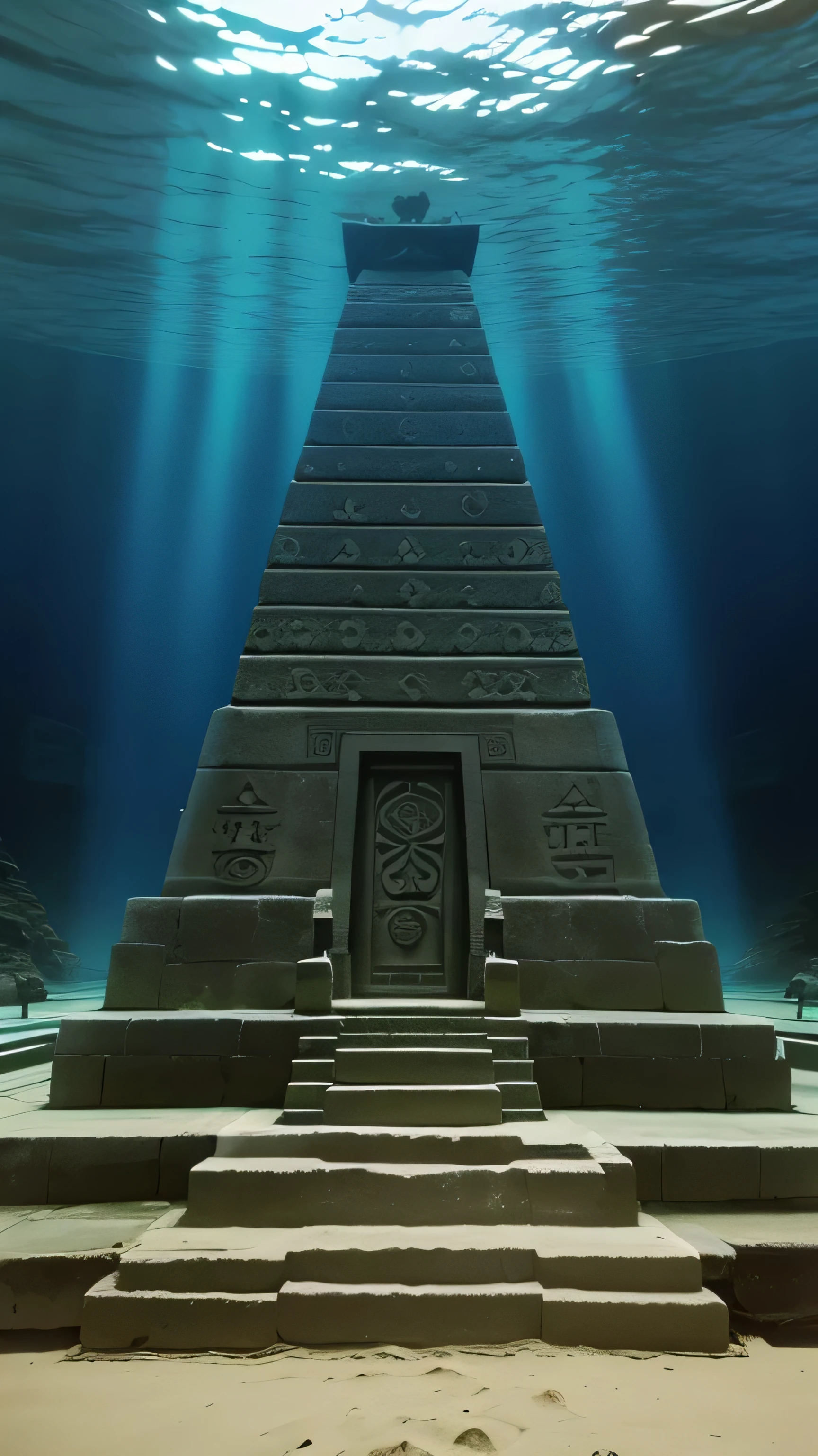 Yonaguni monument, underwater, 8k, high quality
