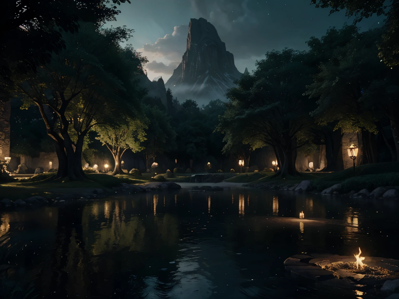 magical elven landscape of the nightcourt, reference Feyre and Rhysand