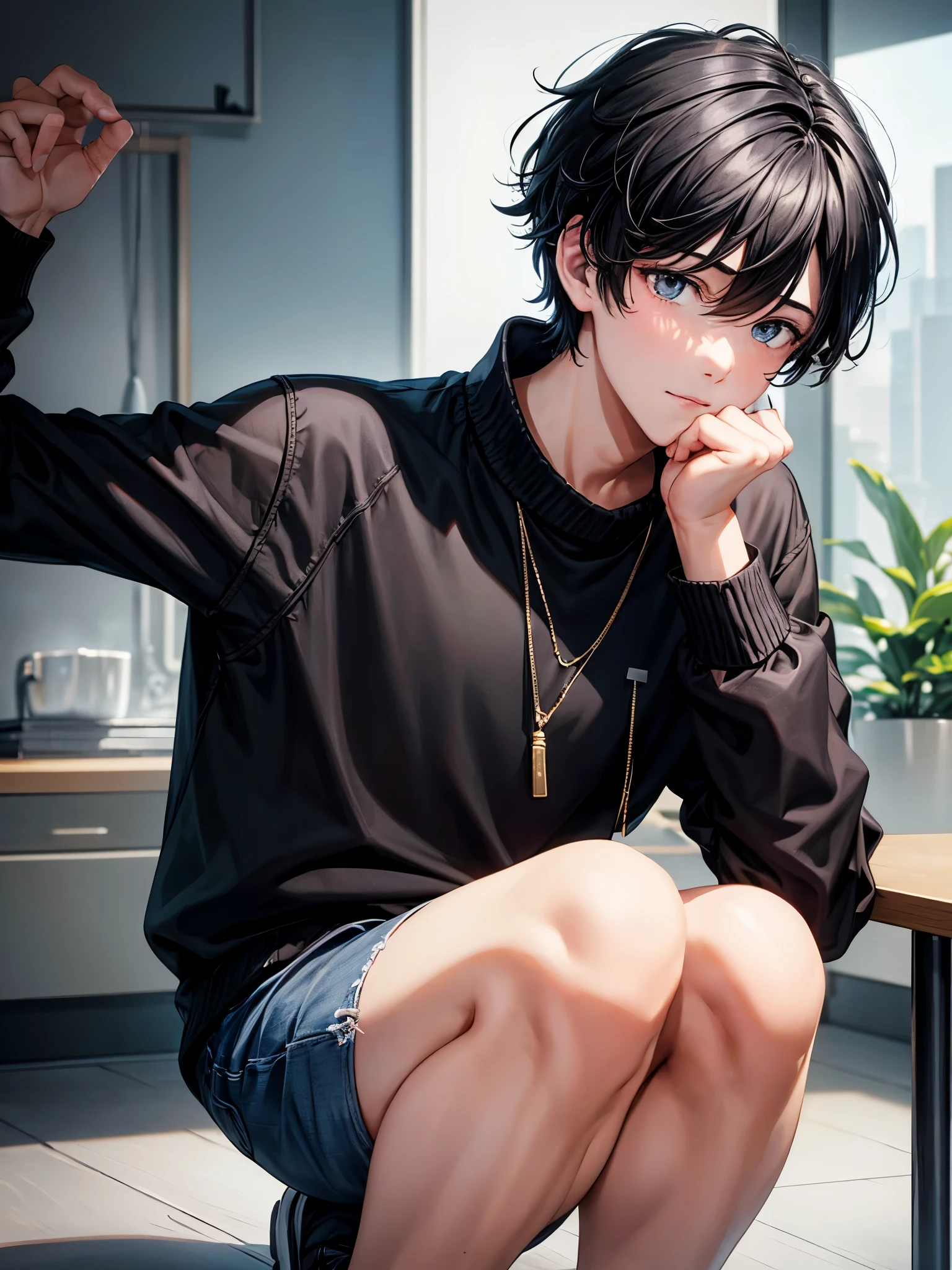  boy with black hair in a 