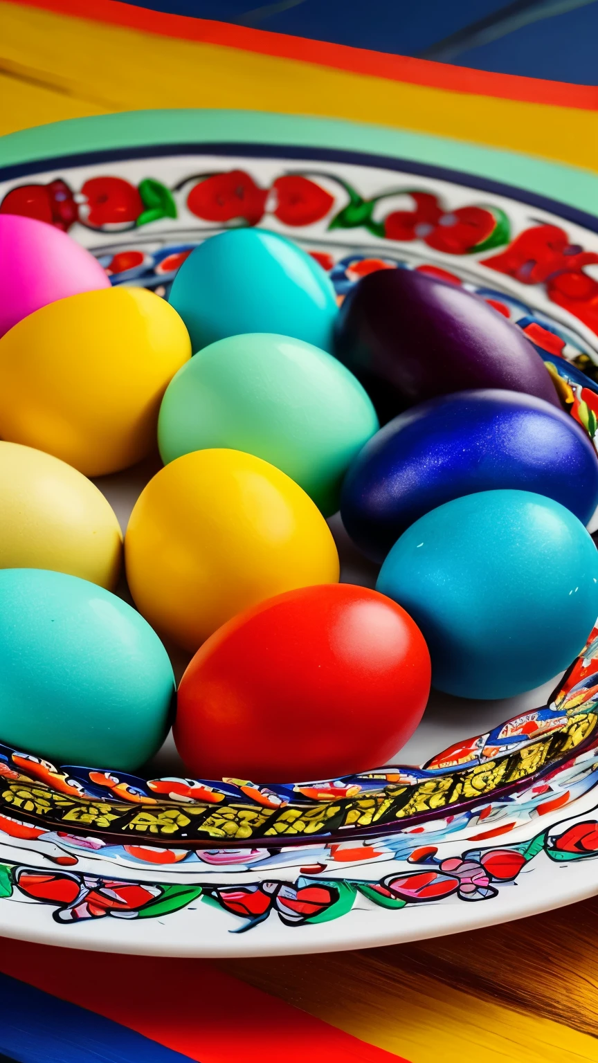 a close up of a plate of painted eggs on a table, a photo by Ann Thetis Blacker, flickr, folk art, with colourful intricate, traditional folk art style, beautifully painted, transylvanian folk art, eggs, beautiful design, intricate and decorated, orthodox, very intricate, beautiful craftsmanship, intricately designed, extremely intricate, very very intricate
