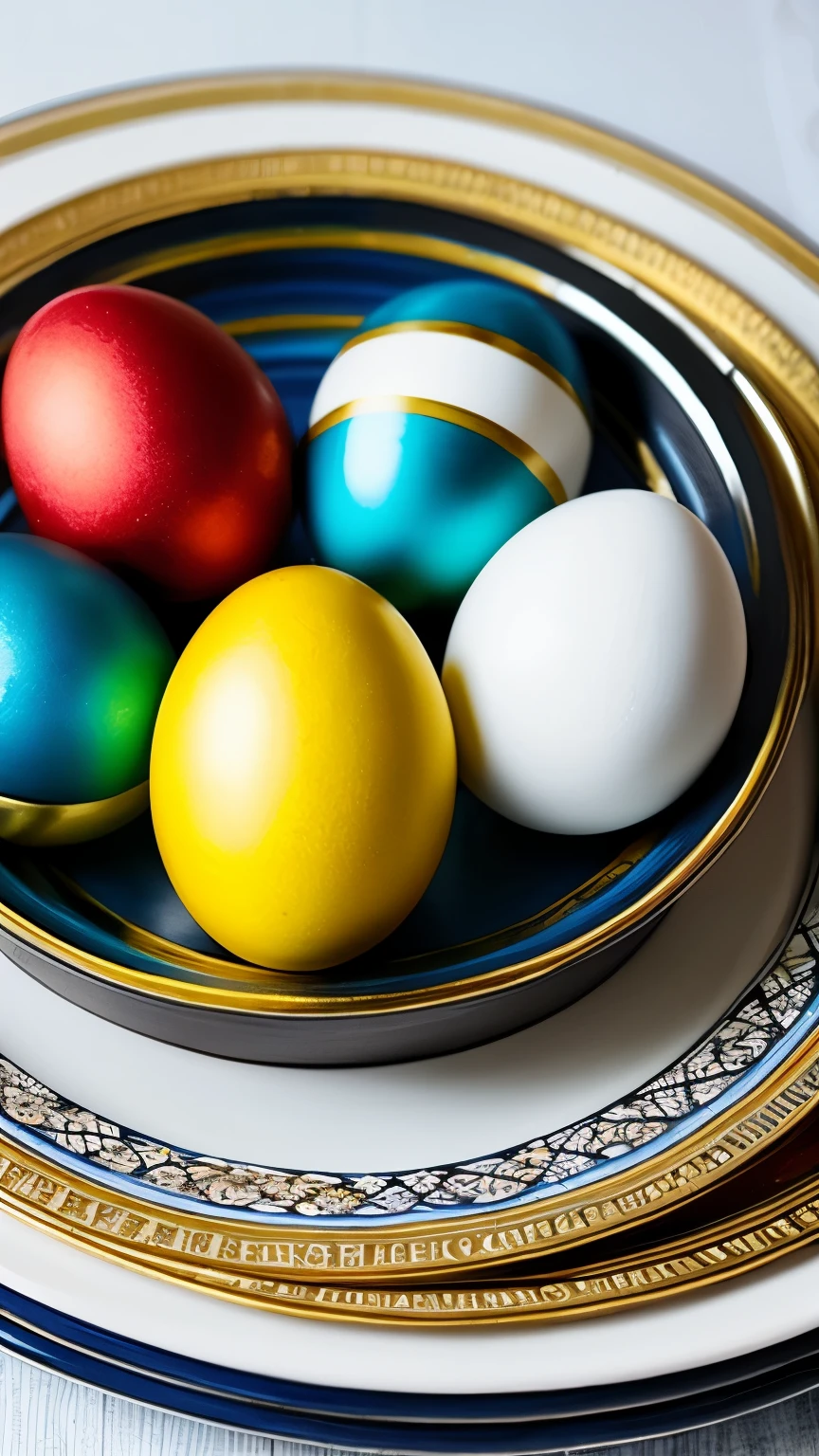 a close up of a plate of painted eggs on a table, a photo by Ann Thetis Blacker, flickr, folk art, with colourful intricate, traditional folk art style, beautifully painted, transylvanian folk art, eggs, beautiful design, intricate and decorated, orthodox, very intricate, beautiful craftsmanship, intricately designed, extremely intricate, very very intricate