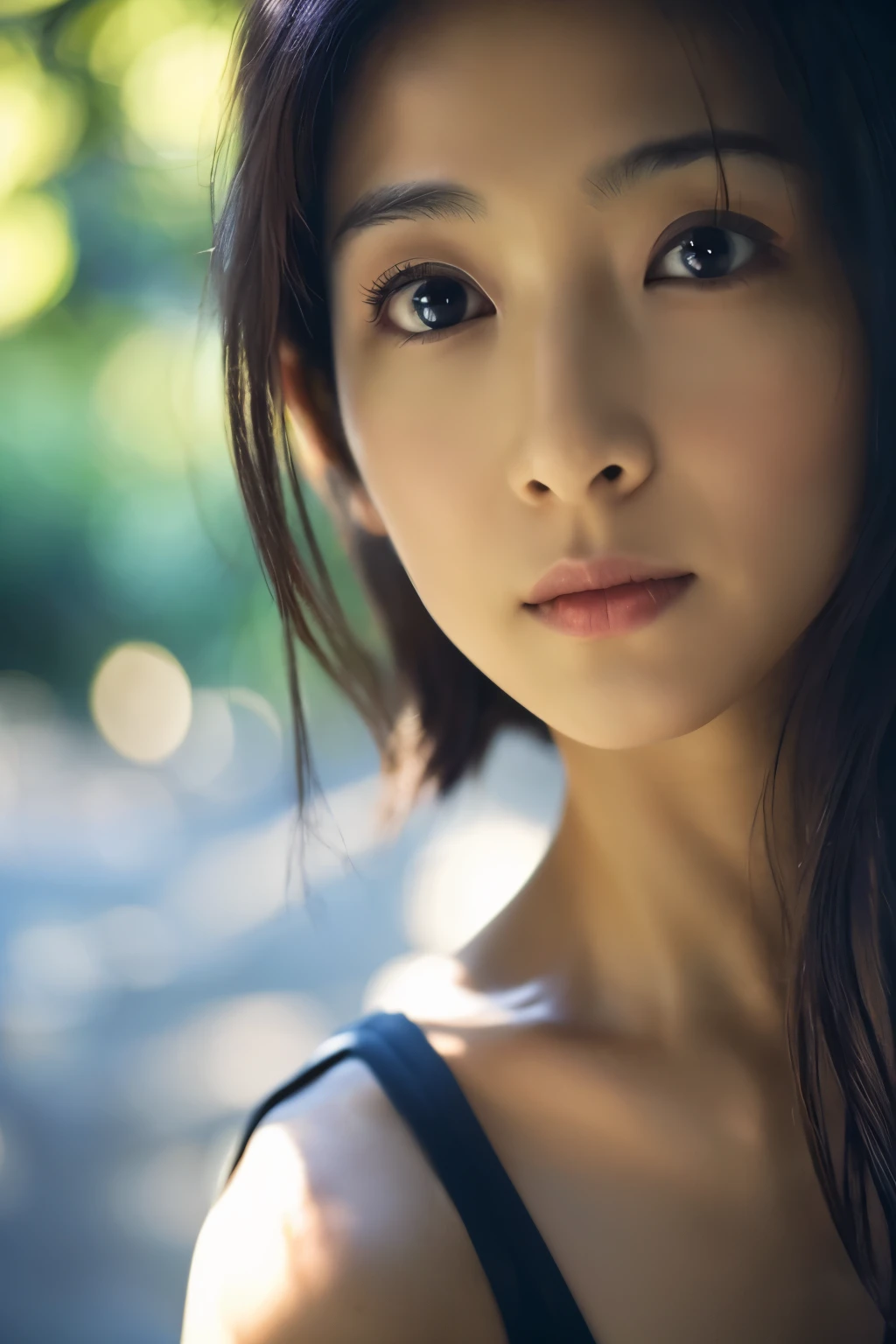 ((top quality, 8k, masterpiece: 1.3)), women (full body portrait, front, doll wearing, wet clothes, big breasts, cleavage), beach chair, reading pose, blue sea, overhead camera, sharp focus: 1.2, cute women: 1.4, (((hairstyle random)), wet hair, very detailed face and skin and hair texture, detailed eyes, double eyelids, white skin, beautiful delicate nose, Cute young Japan woman, 28 years old, at a dynamic angle, is pleasing to the eye and suggestive composition, emphasizing the subject's hair, eyes, mouth and action, while exuding melancholy emotions characterized by a contrasting mix of muted tones and light and shadow,