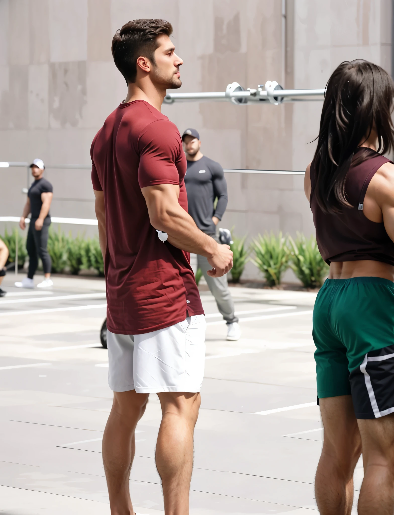 Large chest muscles, large pectoral muscles, chest sticking out side view, big, giant chest muscular