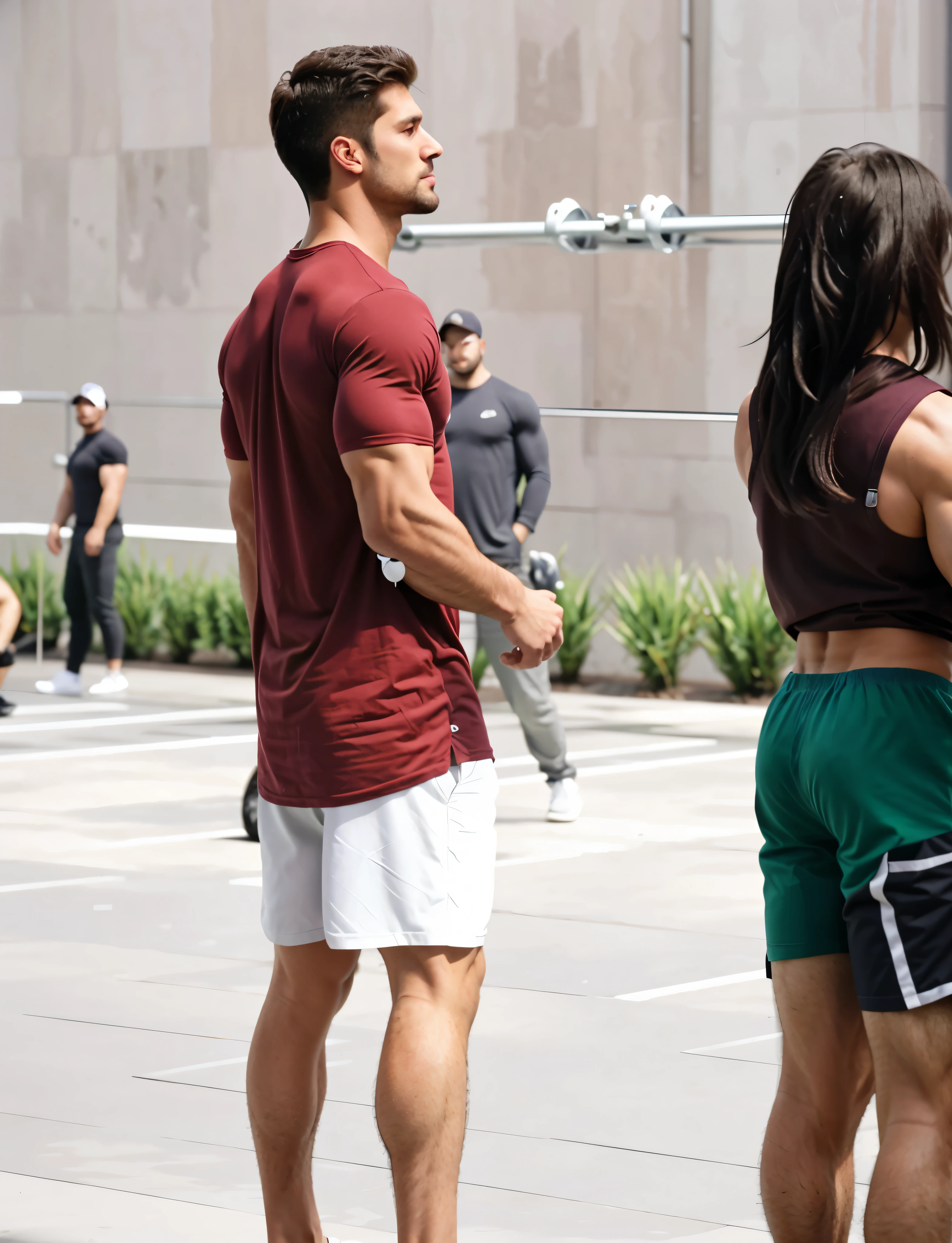 Large chest muscles, large pectoral muscles, chest sticking out side view, big, giant chest muscular