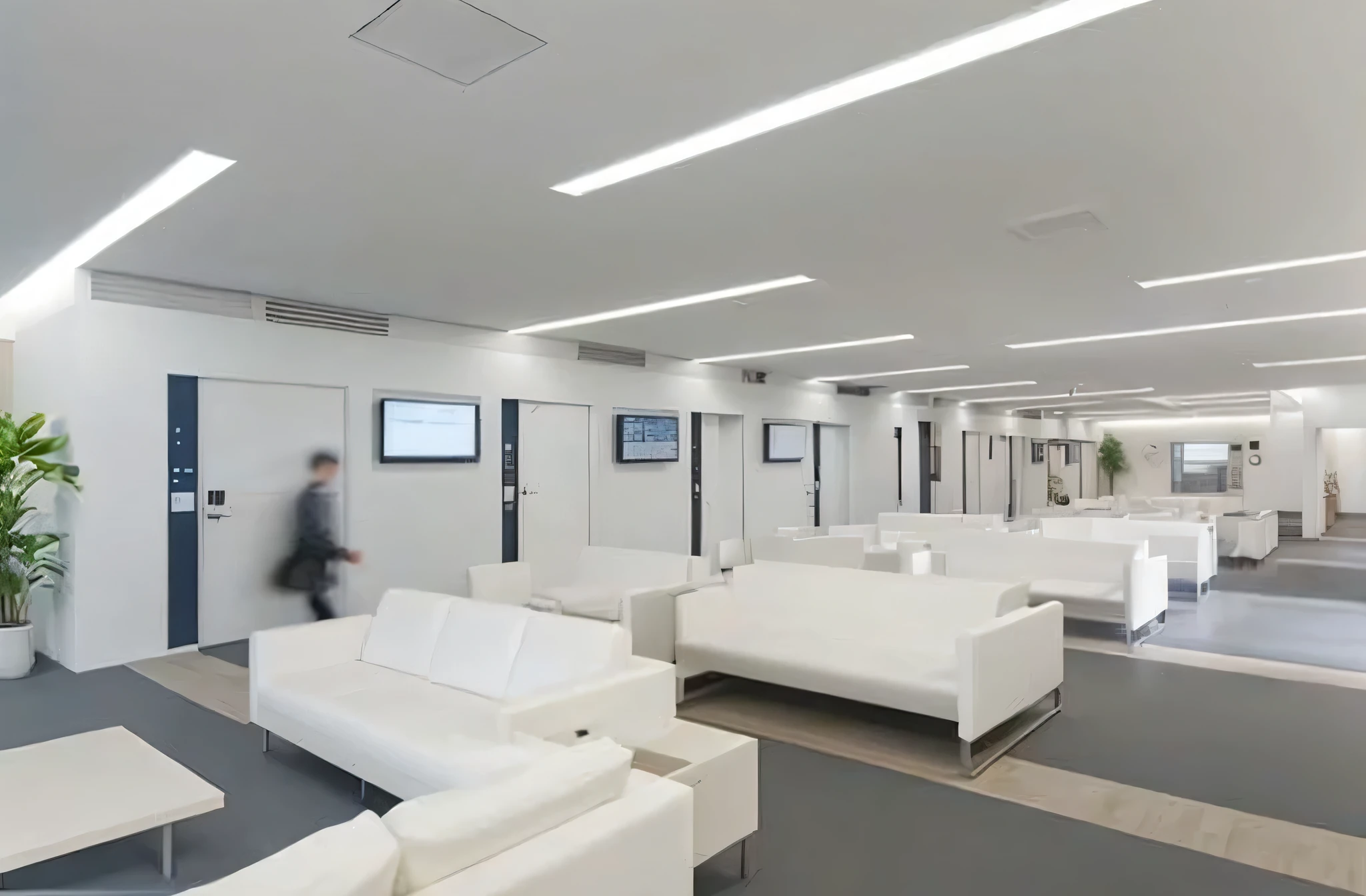 Hospital outpatient room interior design，modern style，Traditional Chinese Medicine Culture，wooden material，Metal Material，glass material，Hospital rest area，Ma Yansong style，Rendering of the interior，Bright