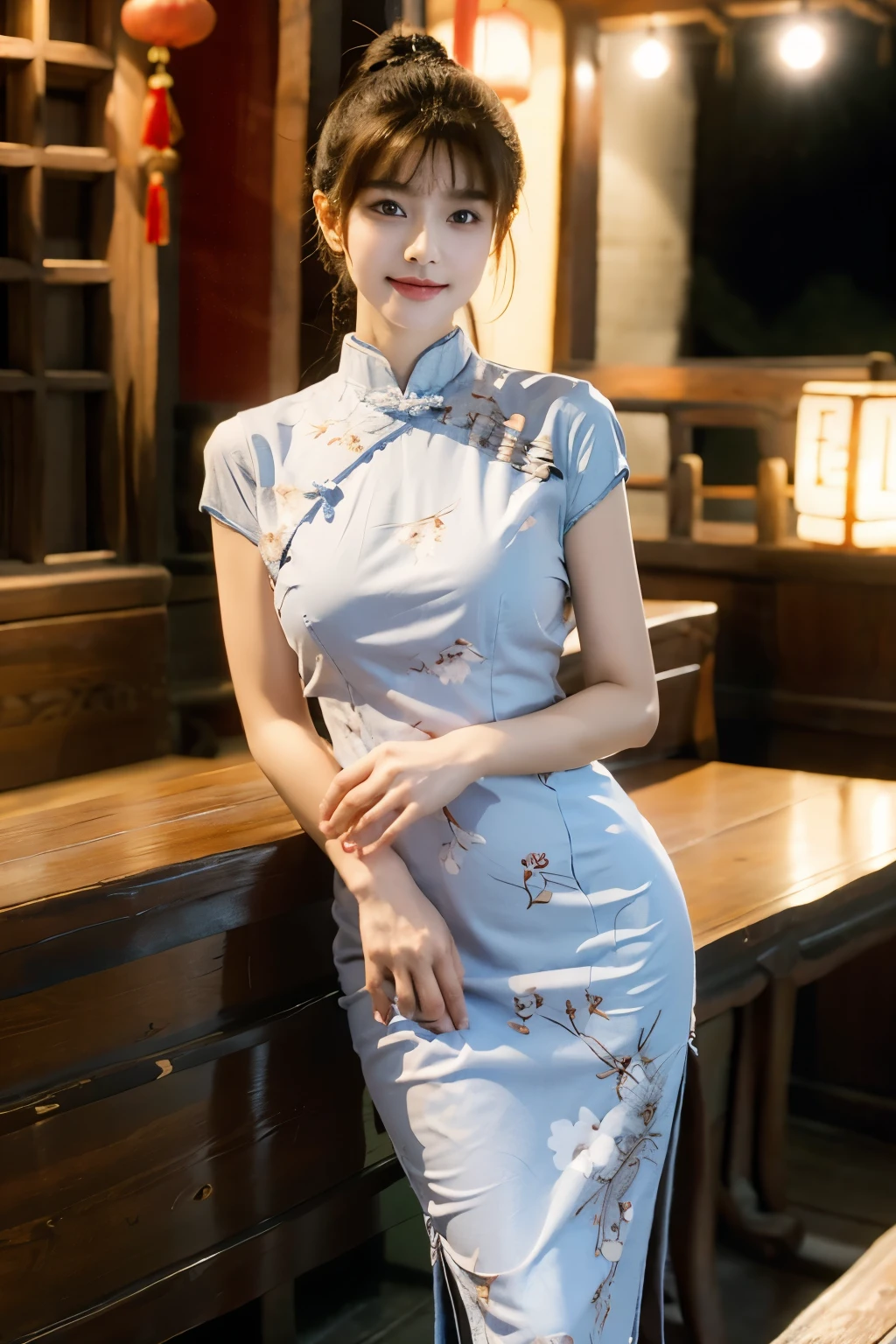 masterpiece、high resolution、((China dress:1.3)) 、Chinese service、Chunli、Chunli、((small breasts 1:1.3))、((small breasts))、(A cup bust)、((small tits:1.3))、Elegant and beautiful texture、RAW photo、16K、(Bokeh:1.3)、
35 years old、Japanese、beautiful face、(bright smile:1.1)、juicy lips 、Super detailed、High resolution、one girl、Full body Esbian