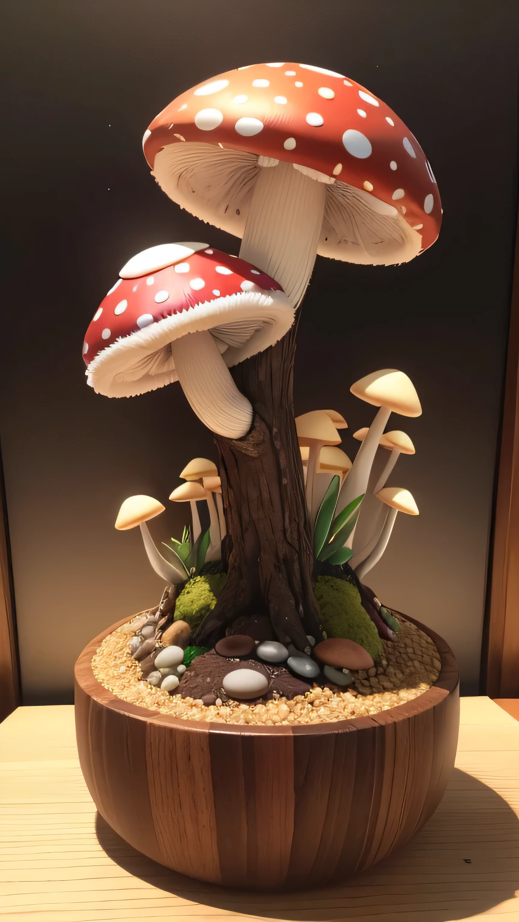 tree and mushroom, 8k, high quality
