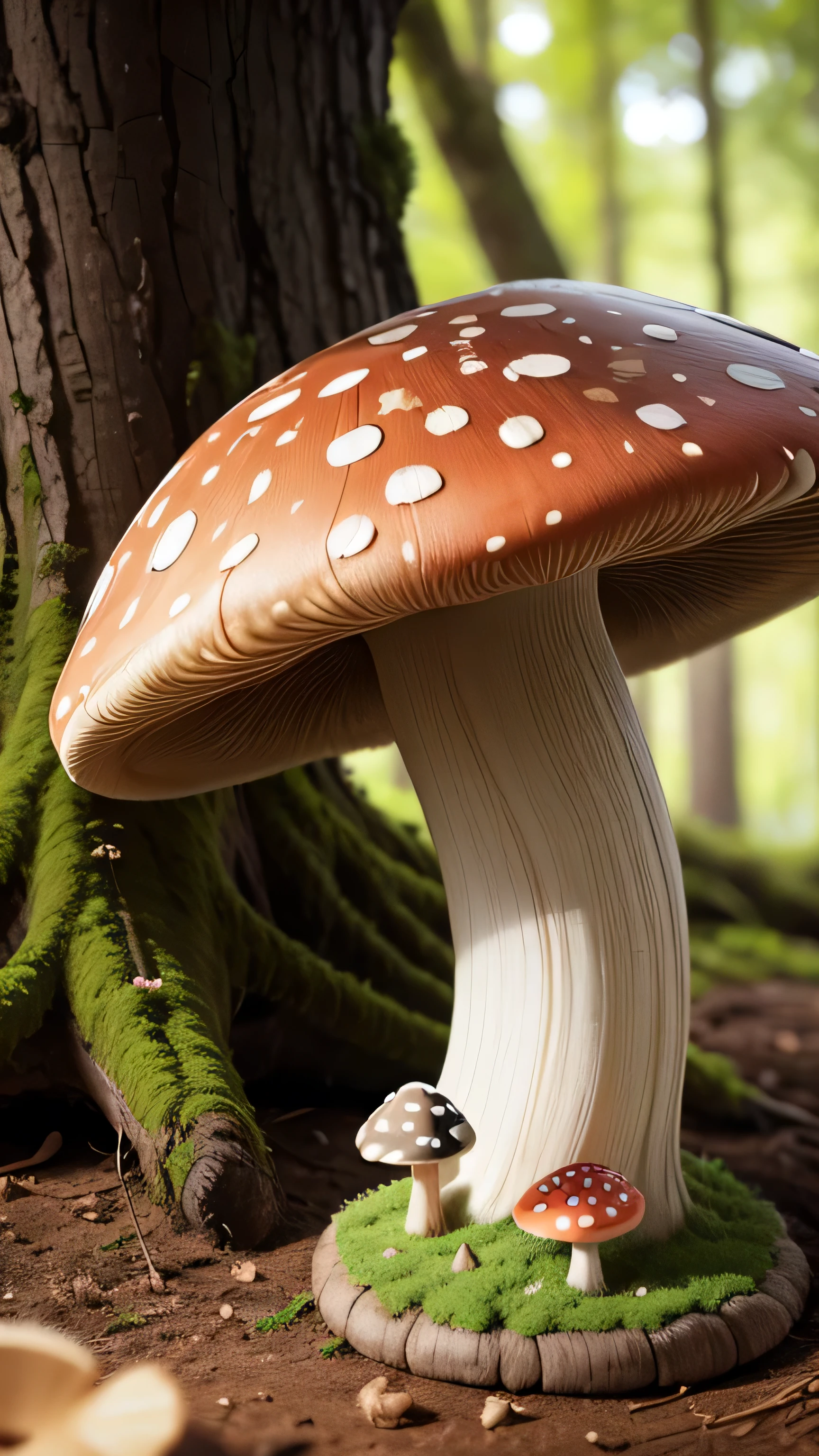 tree and mushroom, 8k, high quality 