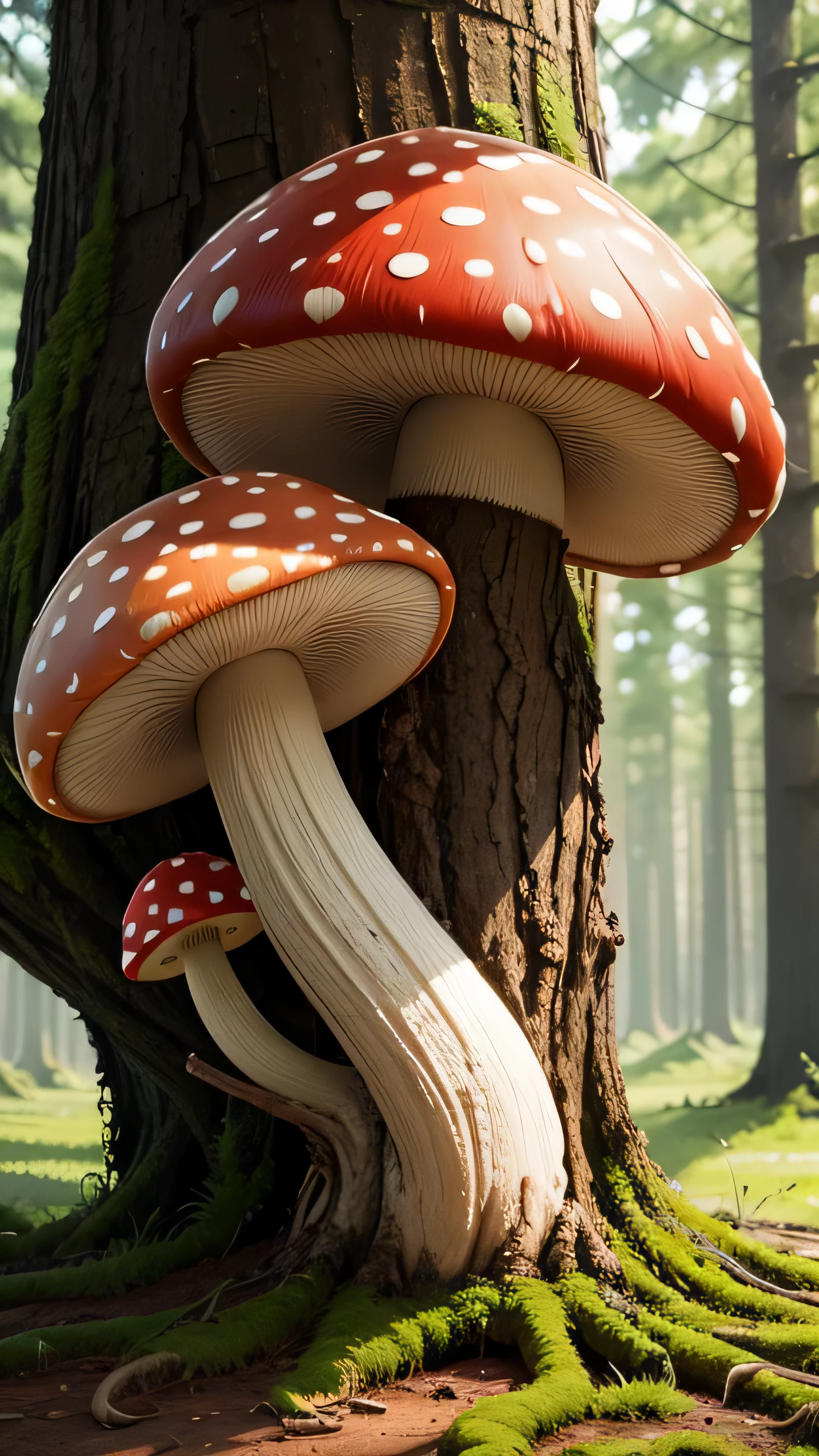 tree and mushroom, 8k, high quality 
