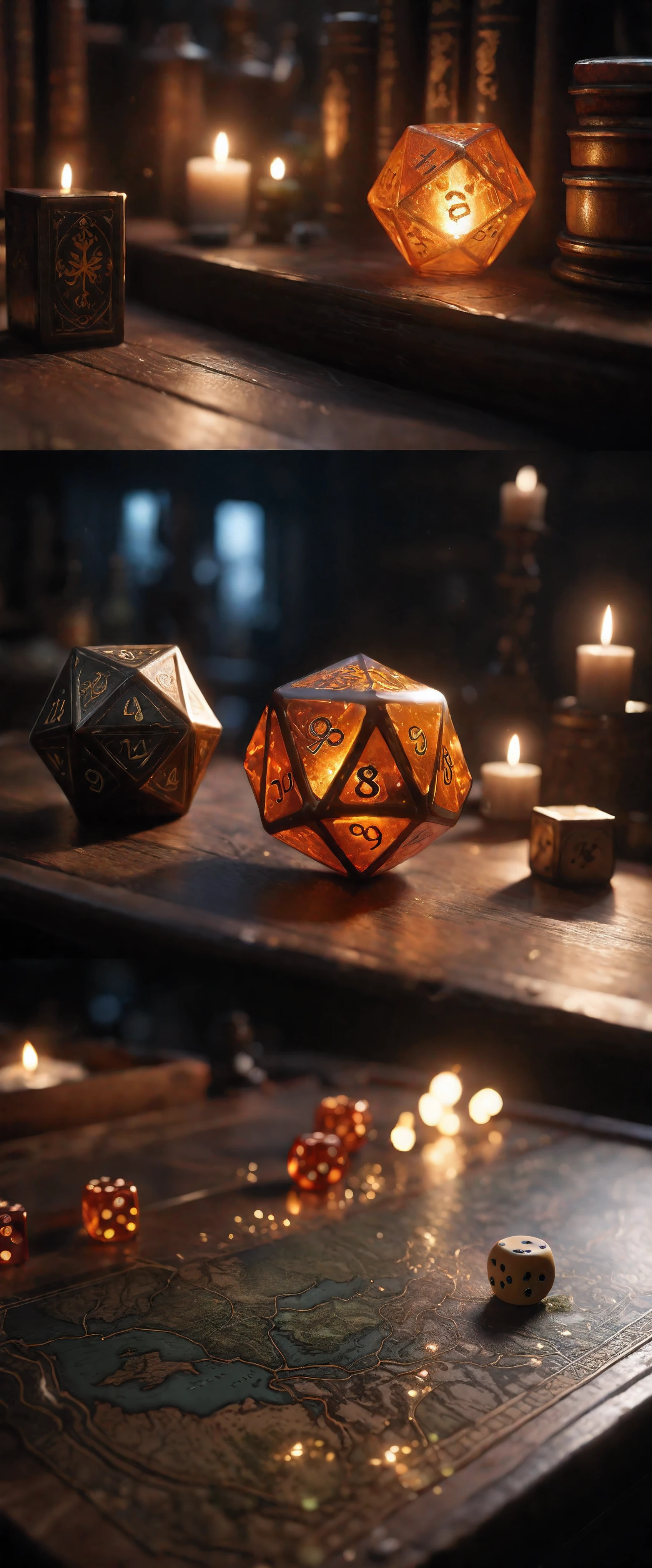 ((Masterpiece in maximum 16K resolution):1.6),((soft_color_photograpy:)1.5), ((Ultra-Detailed):1.4),((Movie-like still images and dynamic angles):1.3). | (Macro shot cinematic photo of a DnD table), (DnD tabletop map), (DnD dice), (macro lens), (DnD bookshelf), (DnD Posters), (luminous object), (DnD room), (shimmer), (aesthetic DnD vase), (visual experience),(Realism), (Realistic),award-winning graphics, dark shot, film grain, extremely detailed, Digital Art, rtx, Unreal Engine, scene concept anti glare effect, All captured with sharp focus. | Rendered in ultra-high definition with UHD and retina quality, this masterpiece ensures anatomical correctness and textured skin with super detail. With a focus on high quality and accuracy, this award-winning portrayal captures every nuance in stunning 16k resolution, immersing viewers in its lifelike depiction. | ((perfect_composition, perfect_design, perfect_layout, perfect_detail, ultra_detailed)), ((enhance_all, fix_everything)), More Detail, Enhance.