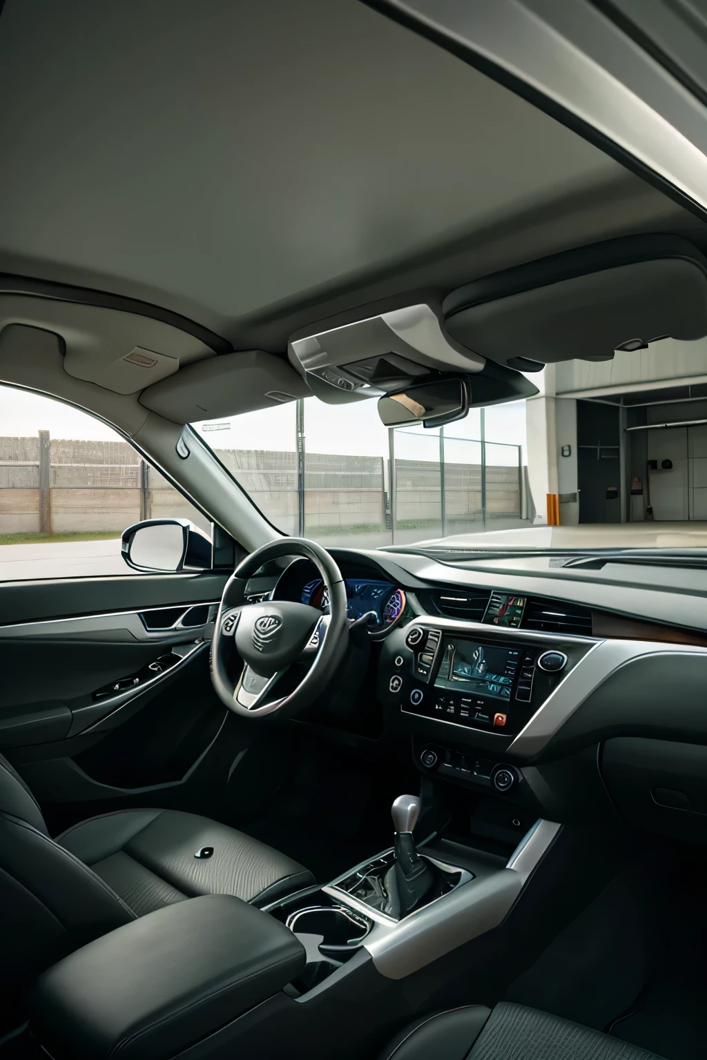 photo of a clean Toyota car interior in a garage