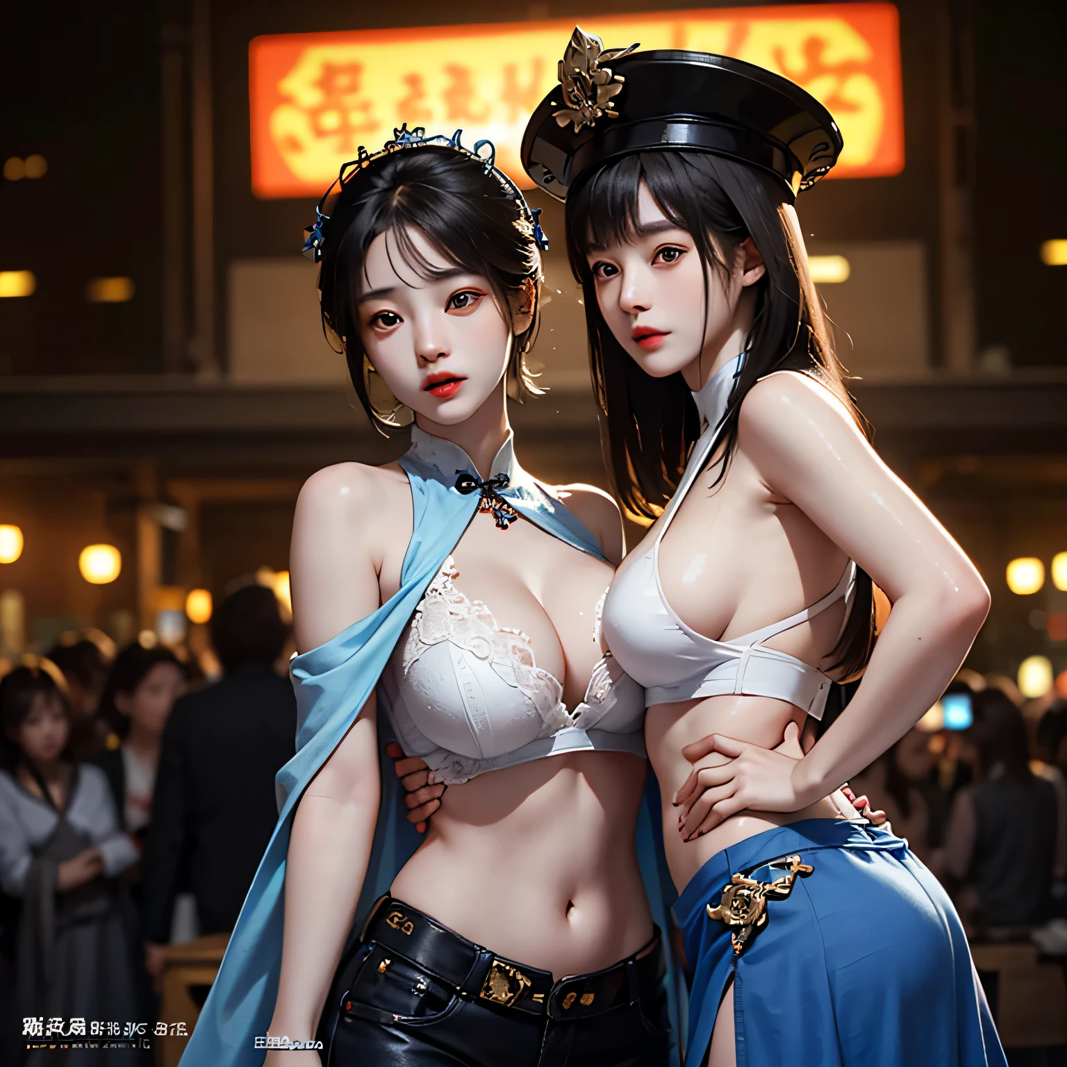 born, masterpiece, super detailed photos, 最high quality, ultra high resolution, realistic, moonlight, night, beauty, short hair, delicate face立ち, perfect face, full body figure, big breasts, huge breasts, cleavage, yellow rune paper pasted on the face, A large amount of Taoist rune paper is pasted on the body., super beautiful hands, very beautiful eyes(look at the audience), Qing Dynasty official hat, belly pocket, female zombie, Hong Kong Lam Cheng Ying's Zombie Movie Characters, pale skin, Fair skin, shiny skin, vampire teeth, amazing beauty, dynamic pose, delicate face, abandoned warehouse background, Messy, nice, high detail skin, realistic skin details, sharp focus, volume light, 8k uh, Digital single-lens reflex camera, high quality, film grain, realism