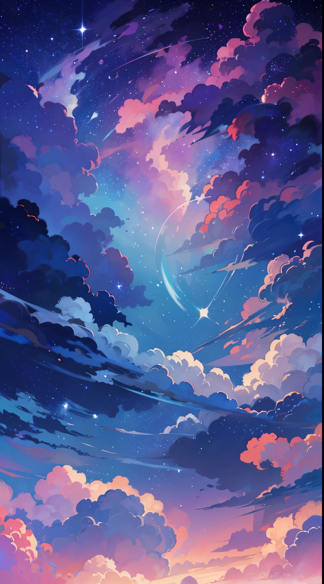 high quality, night sky, overcast, (clouds), dark, scenery, the sky is filled with stars and clouds, colorful night sky, night sky with clouds and stars, sky background, night sky background, space backround, detailed sky, beautiful night sky, sky in a background, luminous sky heaven background, background heavenly sky, atmospheric fantasy sky, astral night sky background, night sky with stars, night sky, clouds background, 4k hd,, beautiful art uhd 4 k, a beautiful artwork illustration, beautiful digital painting, highly detailed digital painting, beautiful digital artwork, detailed painting 4 k, very detailed digital painting, rich picturesque colors, gorgeous digital painting