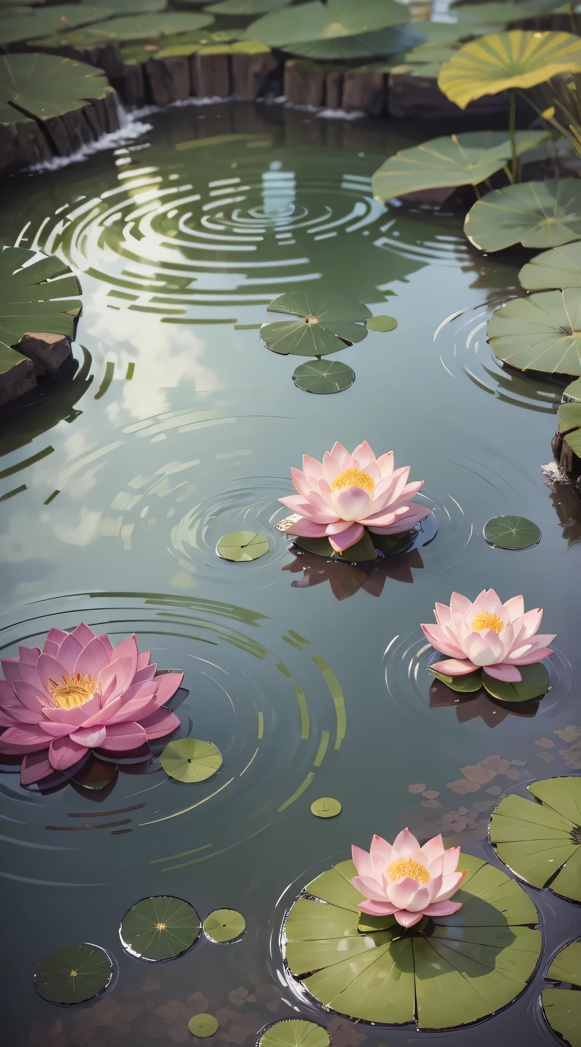 pond，night，lotus，fluorescence，ultra high resolution，shadow effect，Detailed texture，Low water droplets ，8K，Best Quality--Automotive