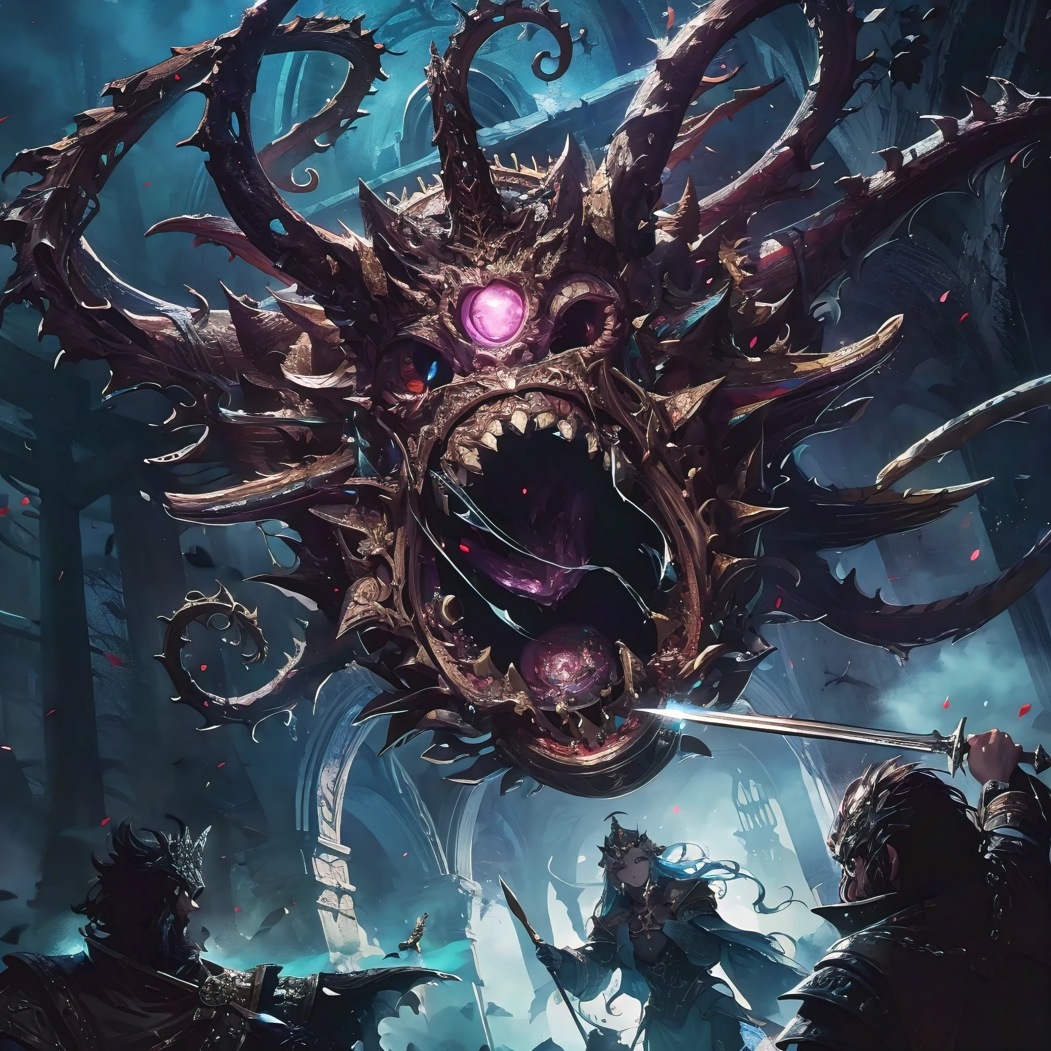 (best quality, masterpiece:1.2), image of a tabletop dungeons and dragons session at home, dungeon maps, miniatures, dice, papers, rule books, drinks, kodak
