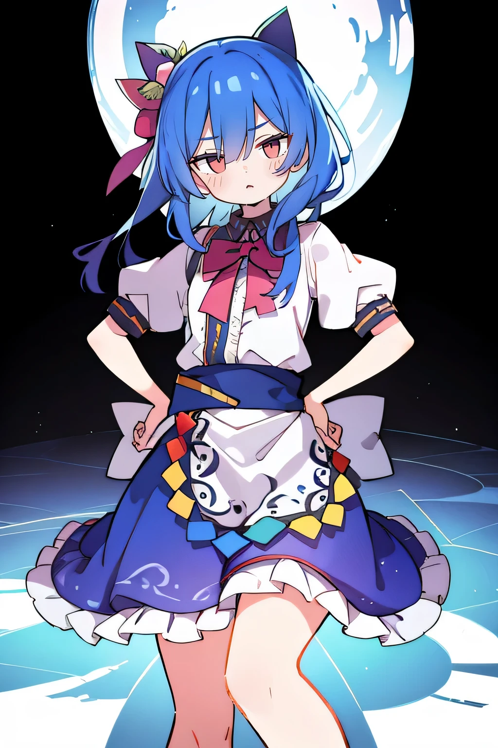 (masterpiece),best quality, expressive eyes, perfect face, 1girl,
Put your hands on your waist,fair, Gorgeous,Japanese cartoons,girl,lola,Hina Angel, blue hair, blue haired, floating clothes,Grab your waist, Grab your waist, hands on hips , hands on hips,sit, sit on ground, Legs on the ground, flat chest