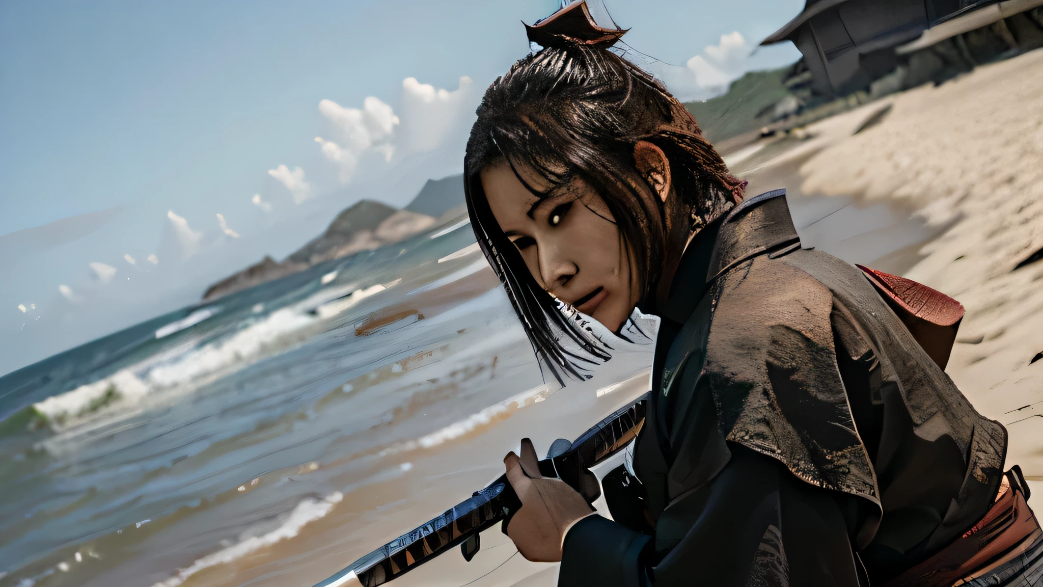 sekiro, samurai, katana, jogo, japao, lets go 4, bmw, mulher na praia