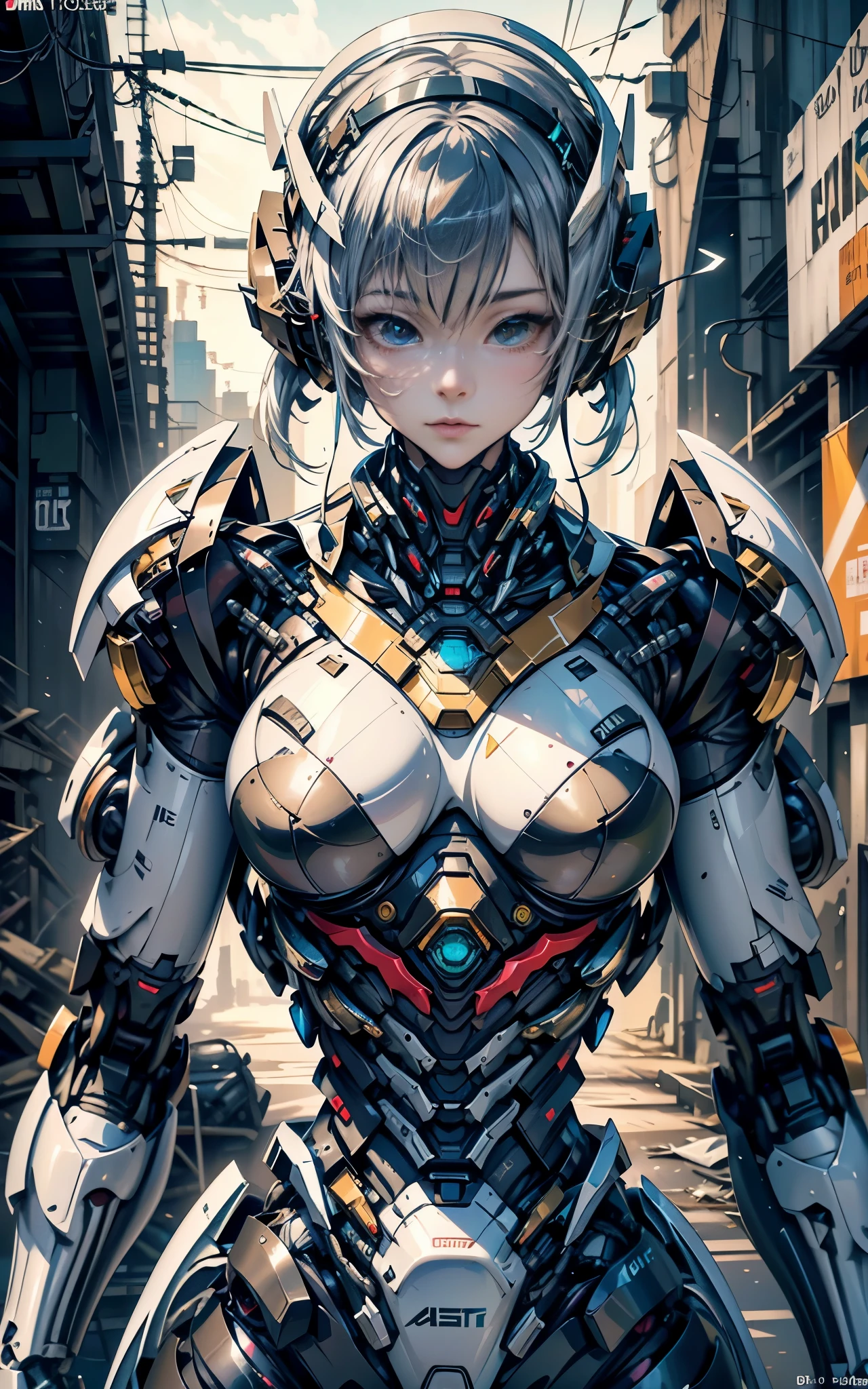 (((masterpiece, Highest quality))),(((alone:1.2))),(((One girl:1.2))),32K Wallpapers, Very detailed,(((((portfolio))))),(((((close))))),(((((breast enhancement))))),((((More Angles)))),(((highlight))),((((Heterochromia iridis)))),(((completion. Detailed face))),((((Very talented)))),(((((The most complex machine))))),(((The Strongest Mechanical Girl:1.4))),((Overall colorful)),(((((Huge breasts,shibsri,BDSM,bondage,nsfw