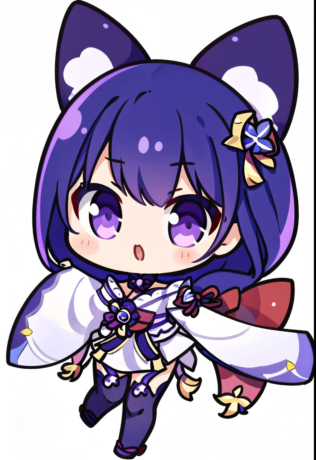 Chibi, full body, fully naked, no clothes, show  and pussy, hands up high, sexy expression, white background, solidbackground, simple background, high details, UHD, raidenshogundef