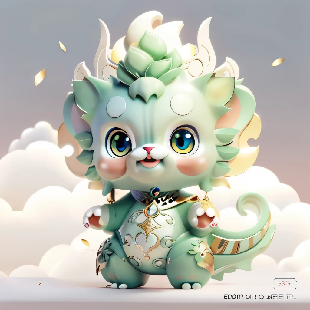 There is a round-eyed cat,Wearing a golden bell on the head, Lovely and detailed digital art, cute numbers, cute kitten, wlop style, Lovely digital art, pastel colors