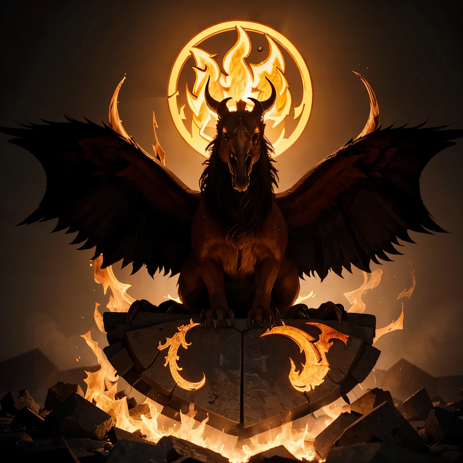 Logo para servidor do discord, the server name is Sanctuaire Infernale