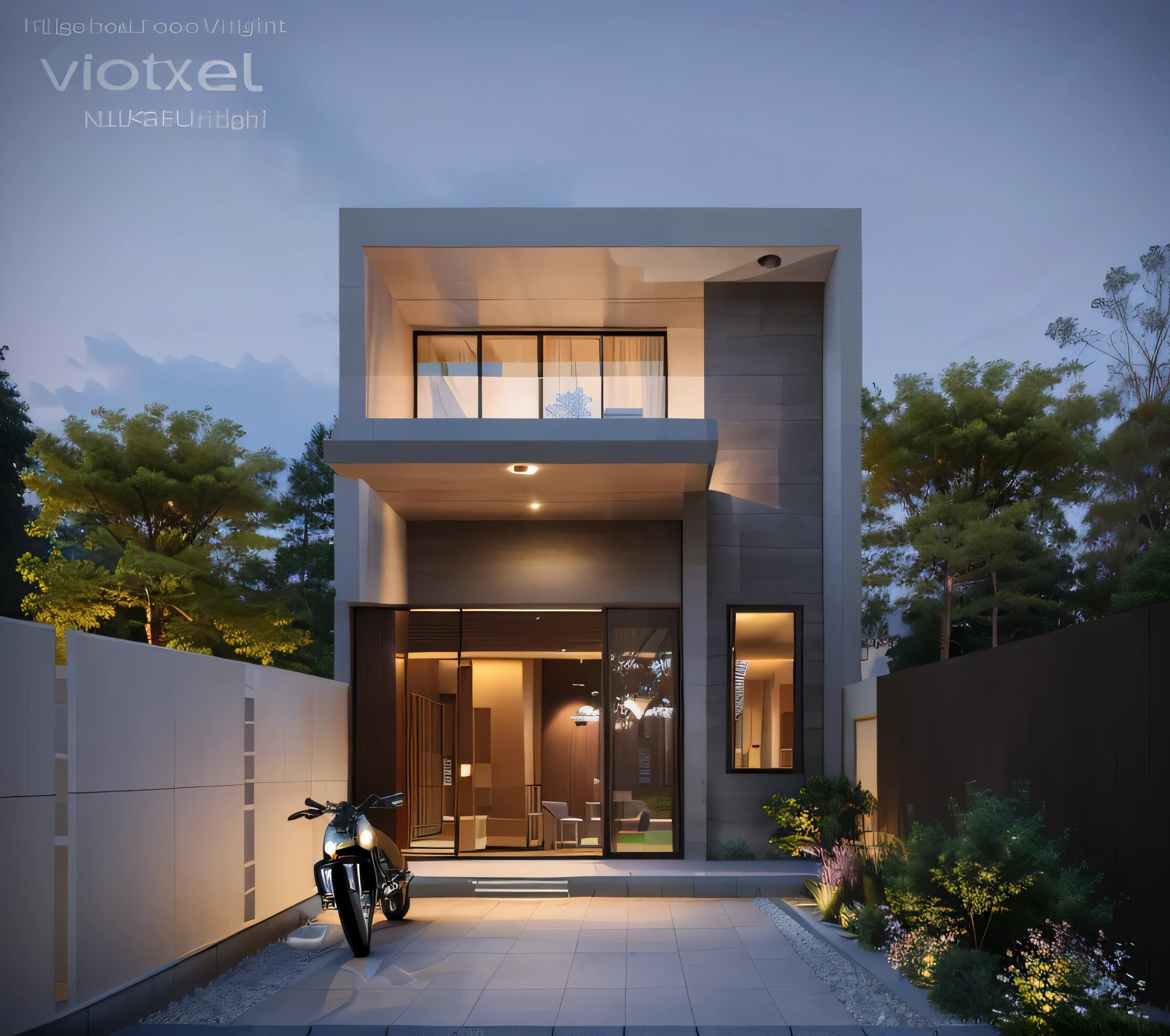 villa modern,night, Realistic, exterior, sunlight, house, RAW photo, 8k uhd, dslr,  (high detailed skin:1.3), soft lighting, ultra quality, film grain, Fujifilm XT3, sharp image, best quality, authentic, hight quality, palm tree, car