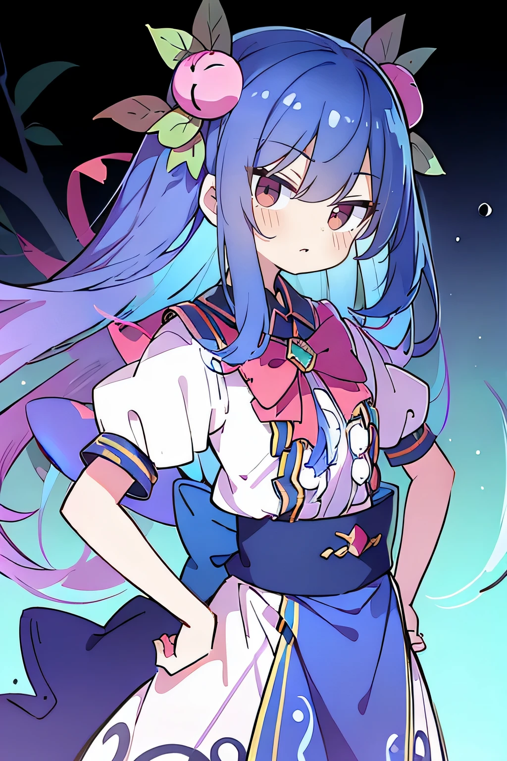 (masterpiece),best quality, expressive eyes, perfect face, 1girl,
Put your hands on your waist,fair, Gorgeous,Japanese cartoons,girl,lola,Hina Angel, blue hair, blue haired, floating clothes,Grab your waist, Grab your waist, hands on hips , hands on hips,flat chest,rain,