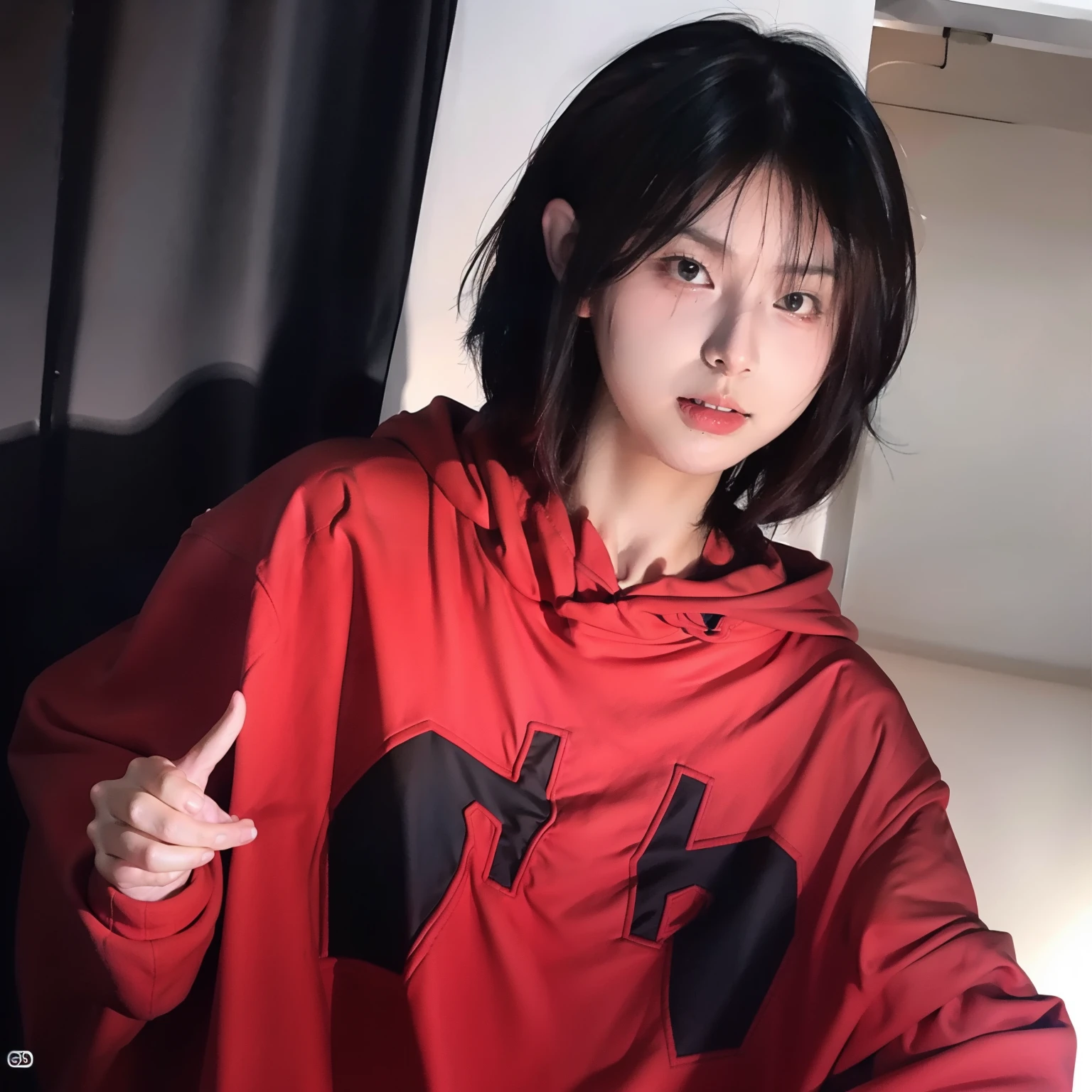 1 girl, lewd, look at the front of camera, wearing cosplay spiderman