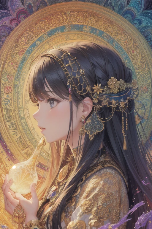 (masterpiece, highest quality, highest quality, official art, beautiful and aesthetic:1.2), (1 girl), very detailed,(fractal art:1.3),colorful,most detailed