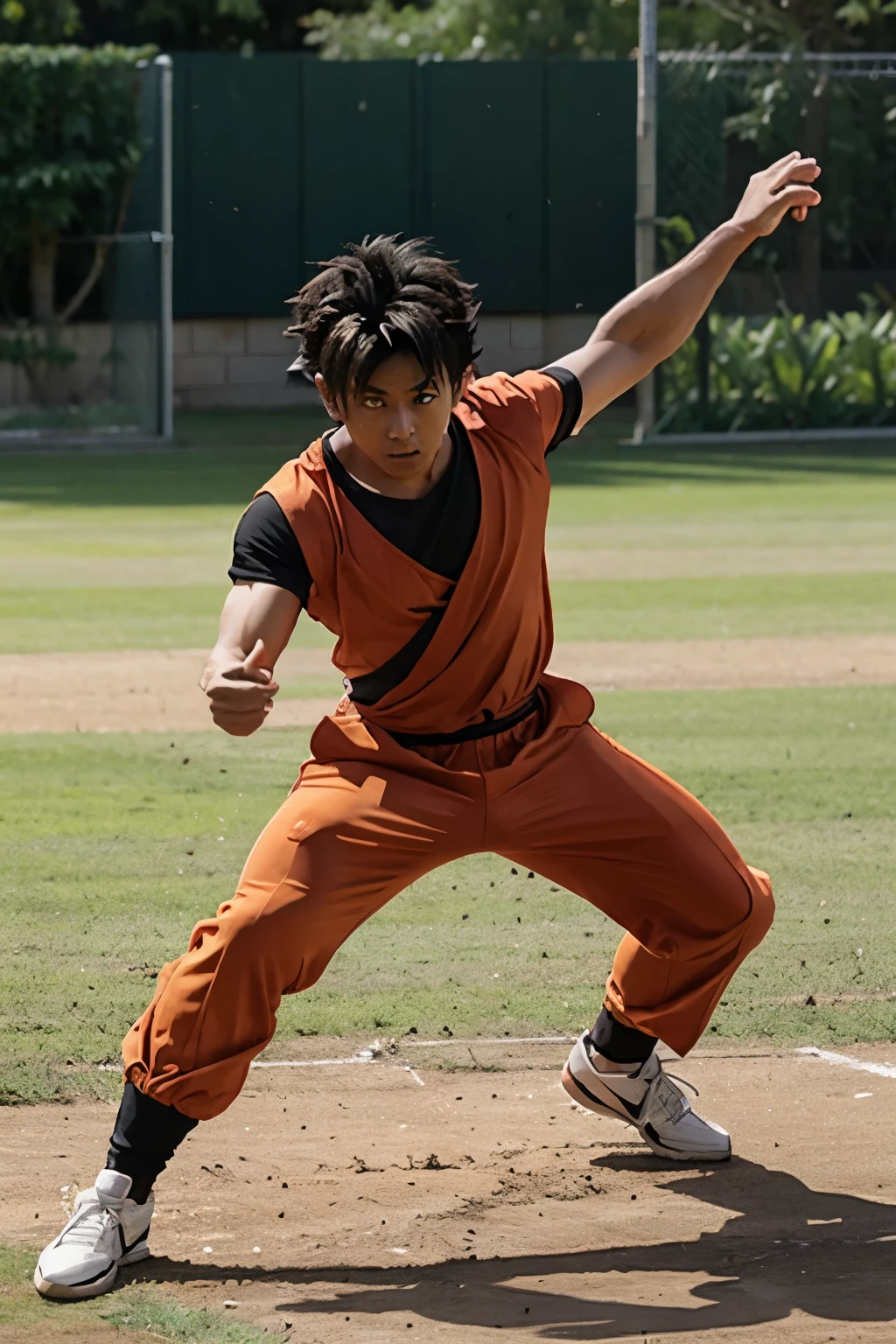 Goku play cricket 