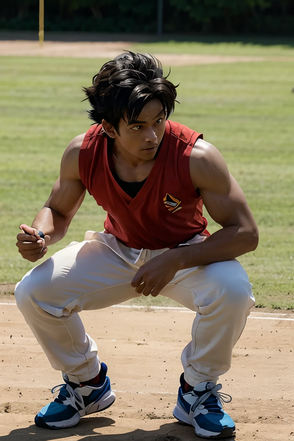 Goku play cricket