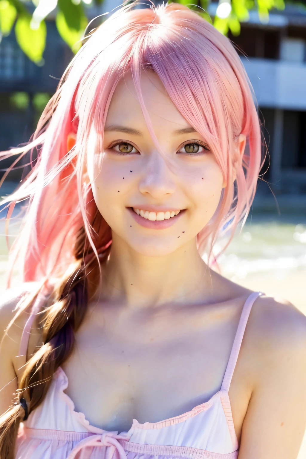 Sakura uchiha images, o Beautiful girl with pink hair, green eyes, white skin, spring of Konoha standing on the beach with a smile as beautiful as the sunshine Middle parted pink hair, green eyes, beautiful girl, sakura uchiha