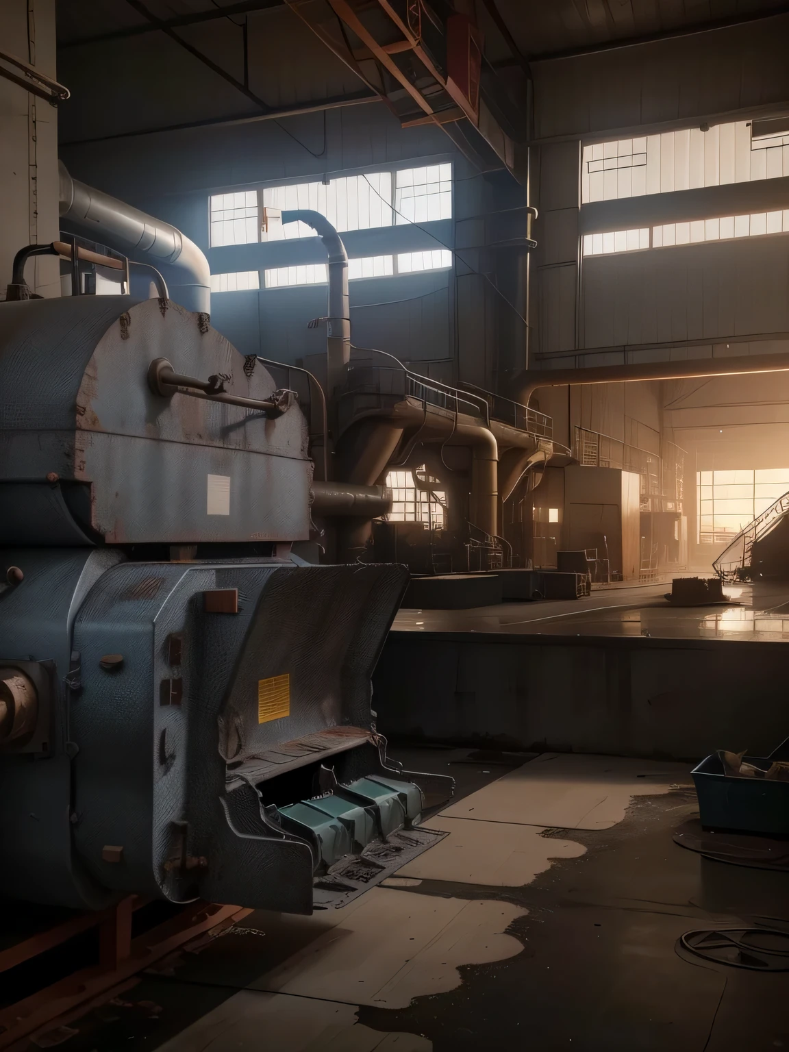 There is a big room,There are pipes and a truck inside, industrial plant environment, factory background, industrial factory, industrial environment, Power plant location, factory floor, factory, abandoned factory, Garbage disposal machinery, photo shoot, chemical factory, industrial apparent, introduction factory photo, in a factory, steam pipes, steel mill, detailed factory, industrial environment, industrial machinery