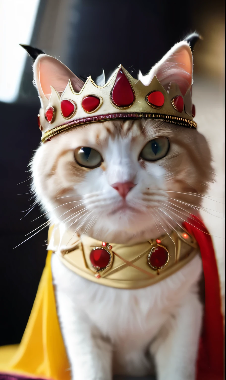 Cat with king costume
