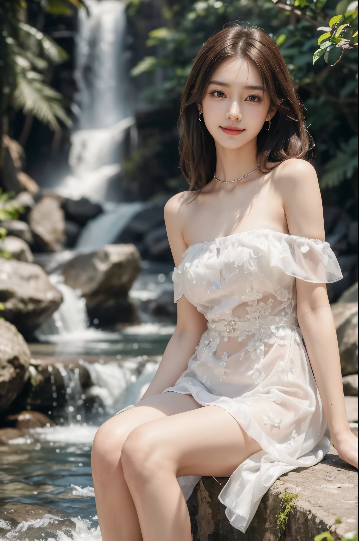 8k, masterpiece, RAW photo, best quality, photorealistic, extremely detailed CG unity 8k wallpaper, Depth of field, Cinematic Light, Lens Flare, Ray tracing, (extremely beautiful face, beautiful lips, beautiful eyes), intricate detail face, ((ultra detailed skin)) 1girl, ((Beautiful Silky satin Violet T-shirt )), ((Beautiful Silky satin Violet Above knee length skirt)), in the dark, deep shadow, pretty korean girl, kpop idol, 1 girl, (very slim slender fit-muscled body:1.3), ((looking at viewer)),(big smile:1.3), (fashion city night, dark night, (neon sign), (blurred background), fashion street night),(without people in the background:1.3), beautiful earrings, bracelets, necklace, pantyhose, clear eyes, (pale skin), (big eyes), face forward, ((upper body shot)), (looking at viewer:1.3) very slim, medium breasts, (Ultra-realistic, gazing at viewer), (hight resolution), (8K), (ighly detailed), (Brown hair, short-hair), (Show the navel), (Slim body)