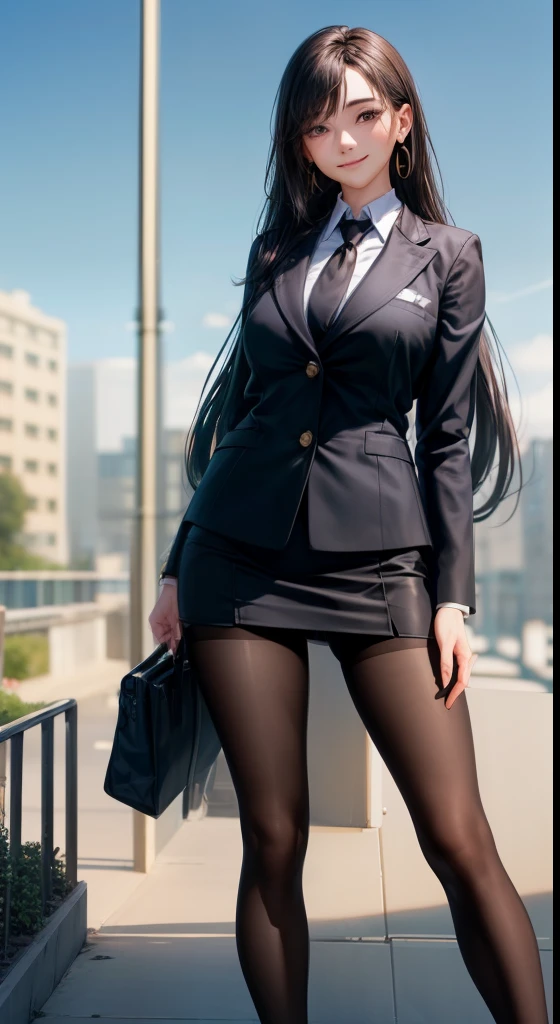 ((((perfect ???????, super dense skin)))),(8K, highest quality, masterpiece:1.2),
(realistic, realistic:1.37),
Super detailed,
1 girl, full body esbian, outdoor, (adjust hair:1.5)
office lady, black office blazer, office skirt, (pantyhose black stockings:1.2), (down shirt with short buttons:1.2), Up collar prim with buttons, button down collar prim, good, (pantyhose:1.2), alpha layer, high heels,
beautiful earrings,
cute,
alone,
beautiful detailed sky,
(smile:1.15),
(closed mouth),
small breasts,
detailed and beautiful eyes,
business suit,
(long hair:1.2),
Floating hair NovaFrogStyle, ((put your hand on the wall, standing backwards, show off your butt)), (Viewed from 10 meters to the right at a 45 degree angle)